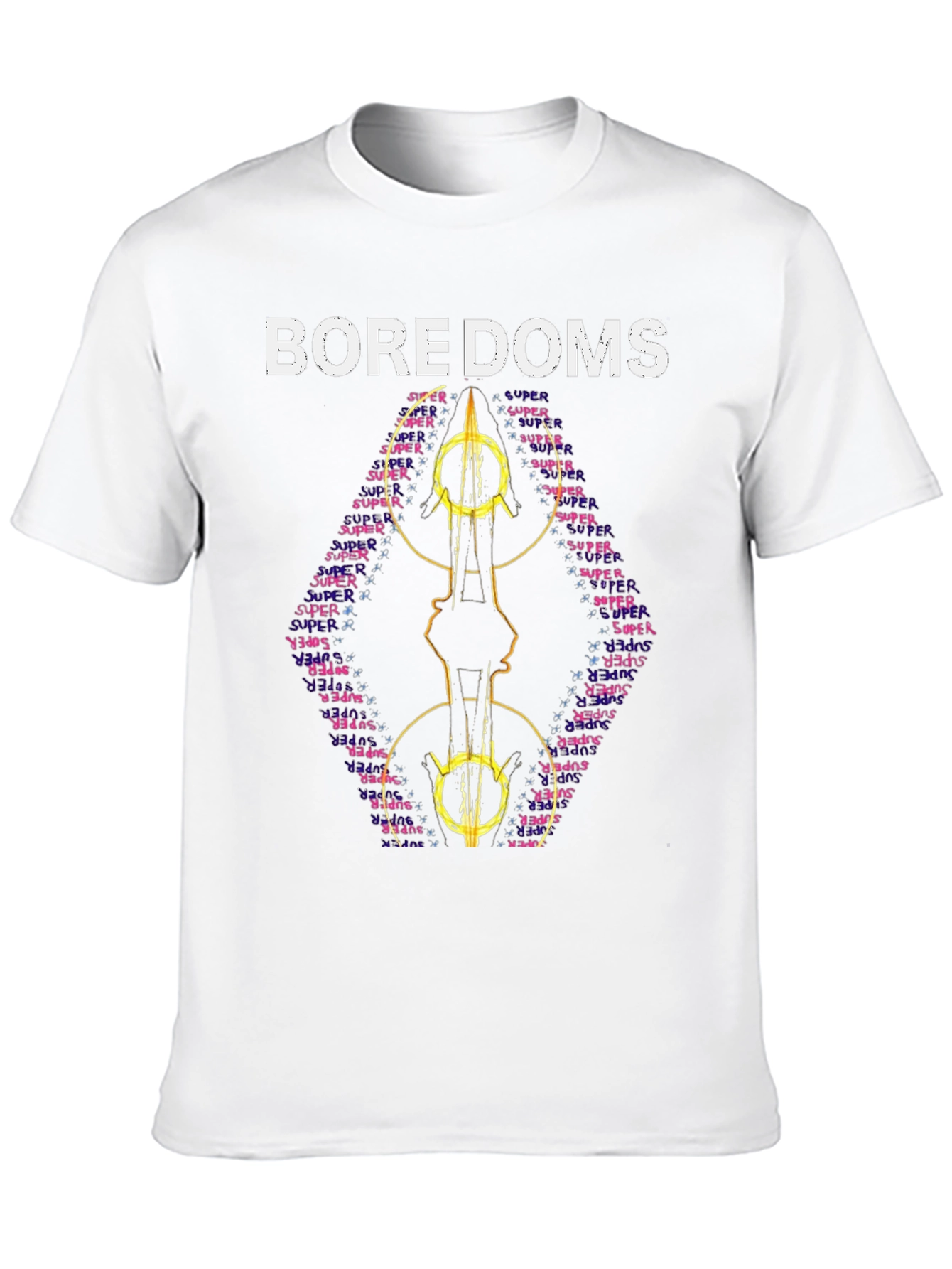 Boredoms Super T-Shirt Band Tee Black Cotton Blend