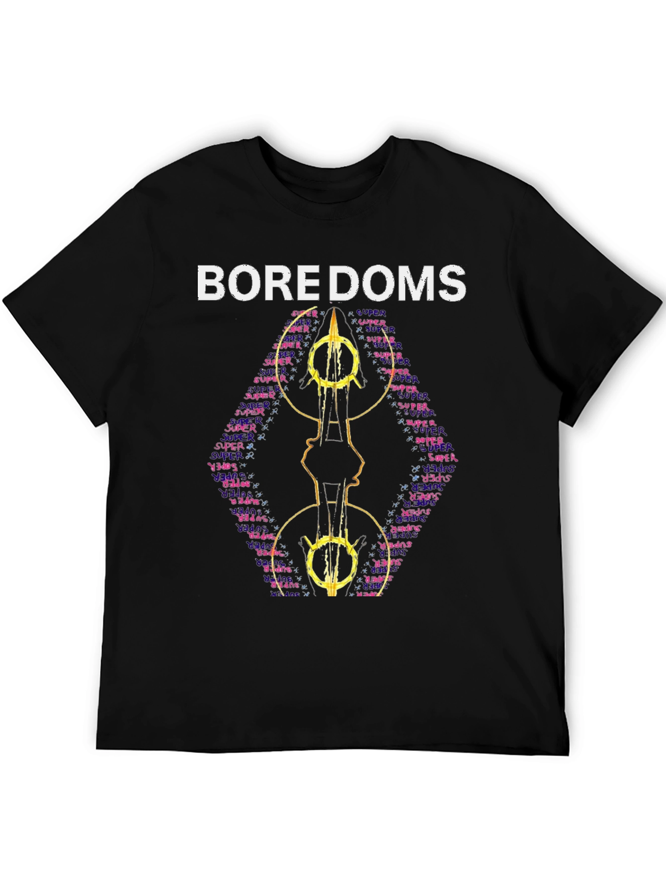 Boredoms Super T-Shirt Band Tee Black Cotton Blend