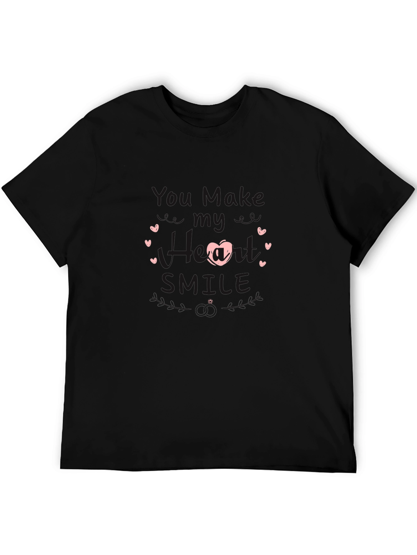Love Makes Me Smile Graphic Tee - Black