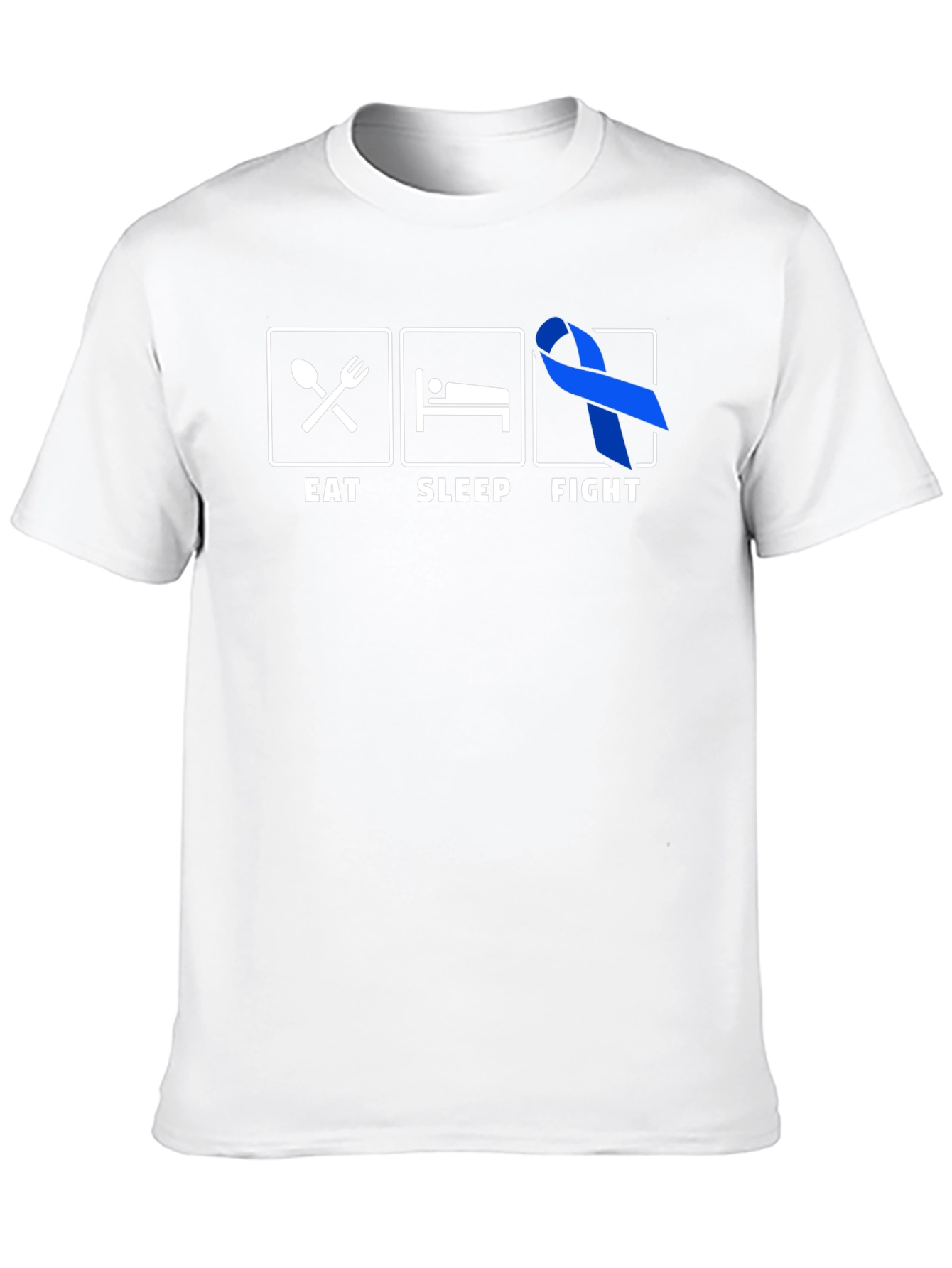 Eat Sleep Fight T-Shirt - Colon Cancer Awareness Tee