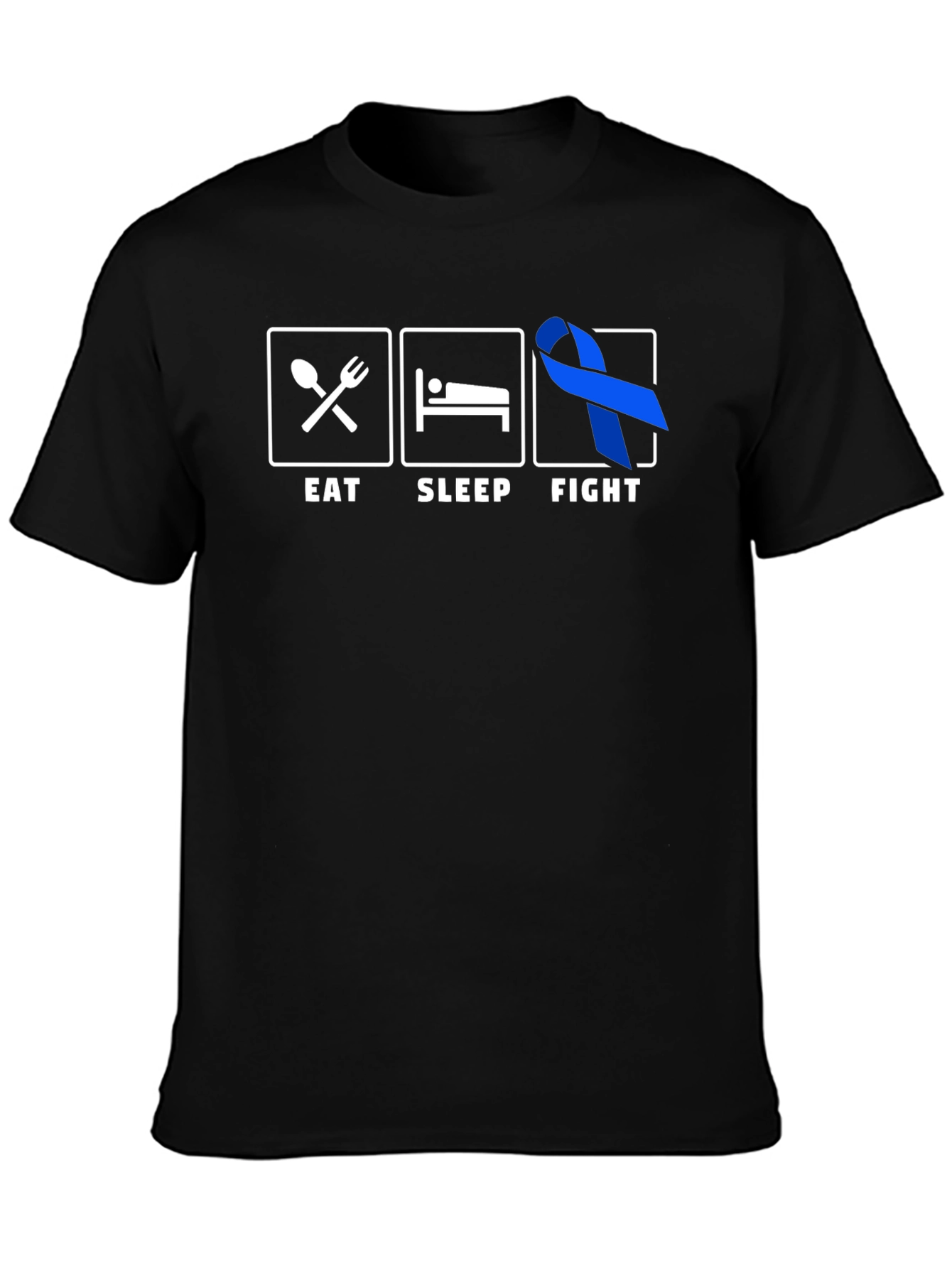 Eat Sleep Fight T-Shirt - Colon Cancer Awareness Tee