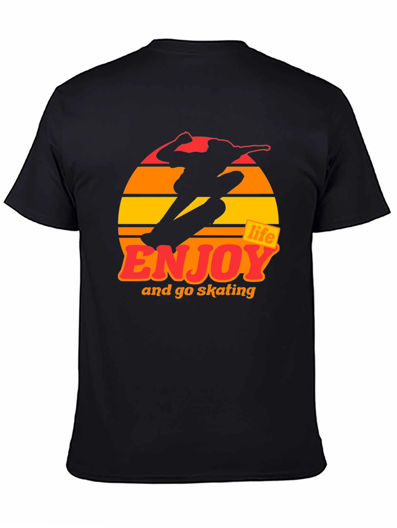 Enjoy Life Skateboarding T-Shirt - Retro Sunset Design