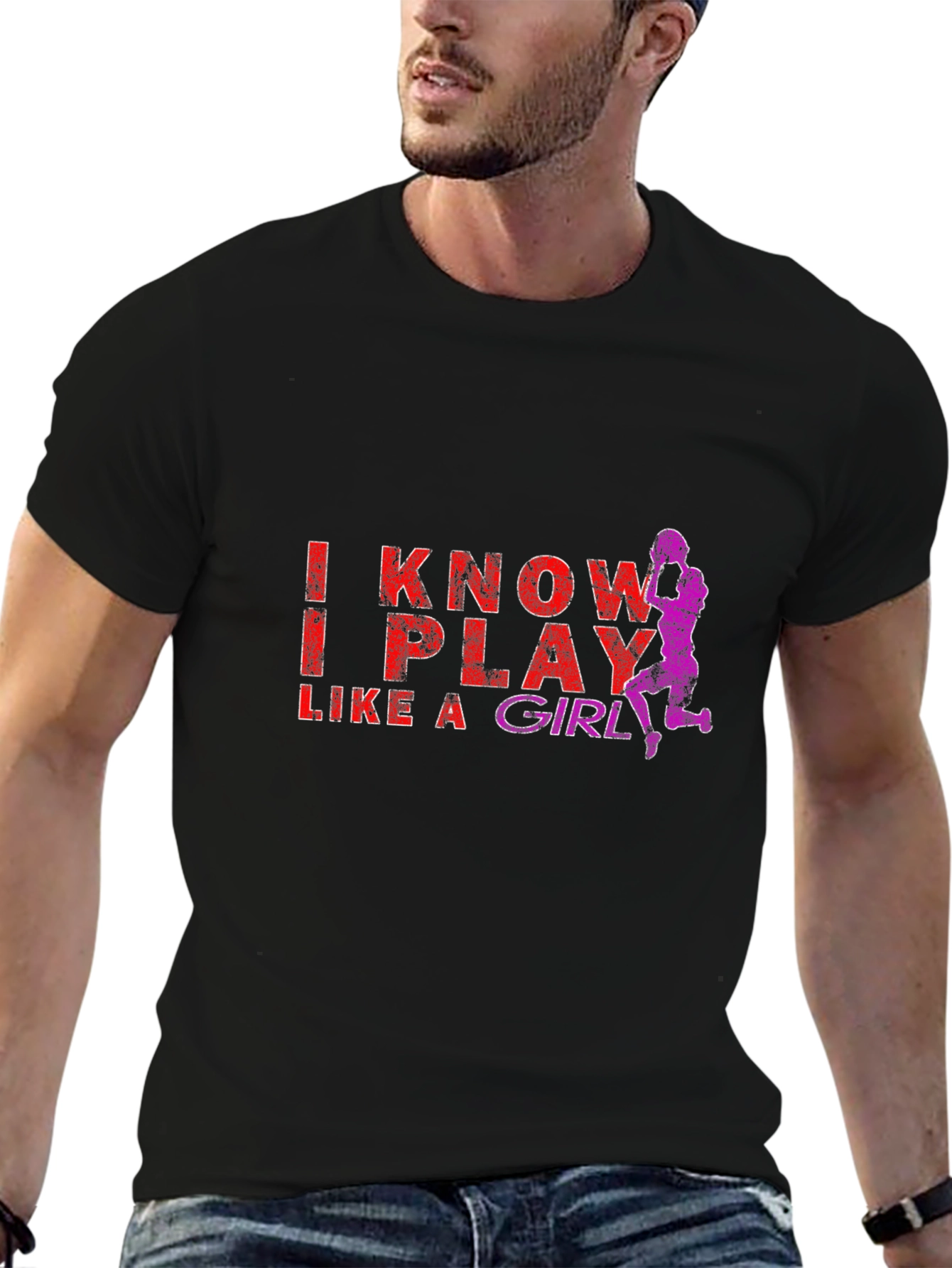 I Know I Play Like A Girl Black T-Shirt