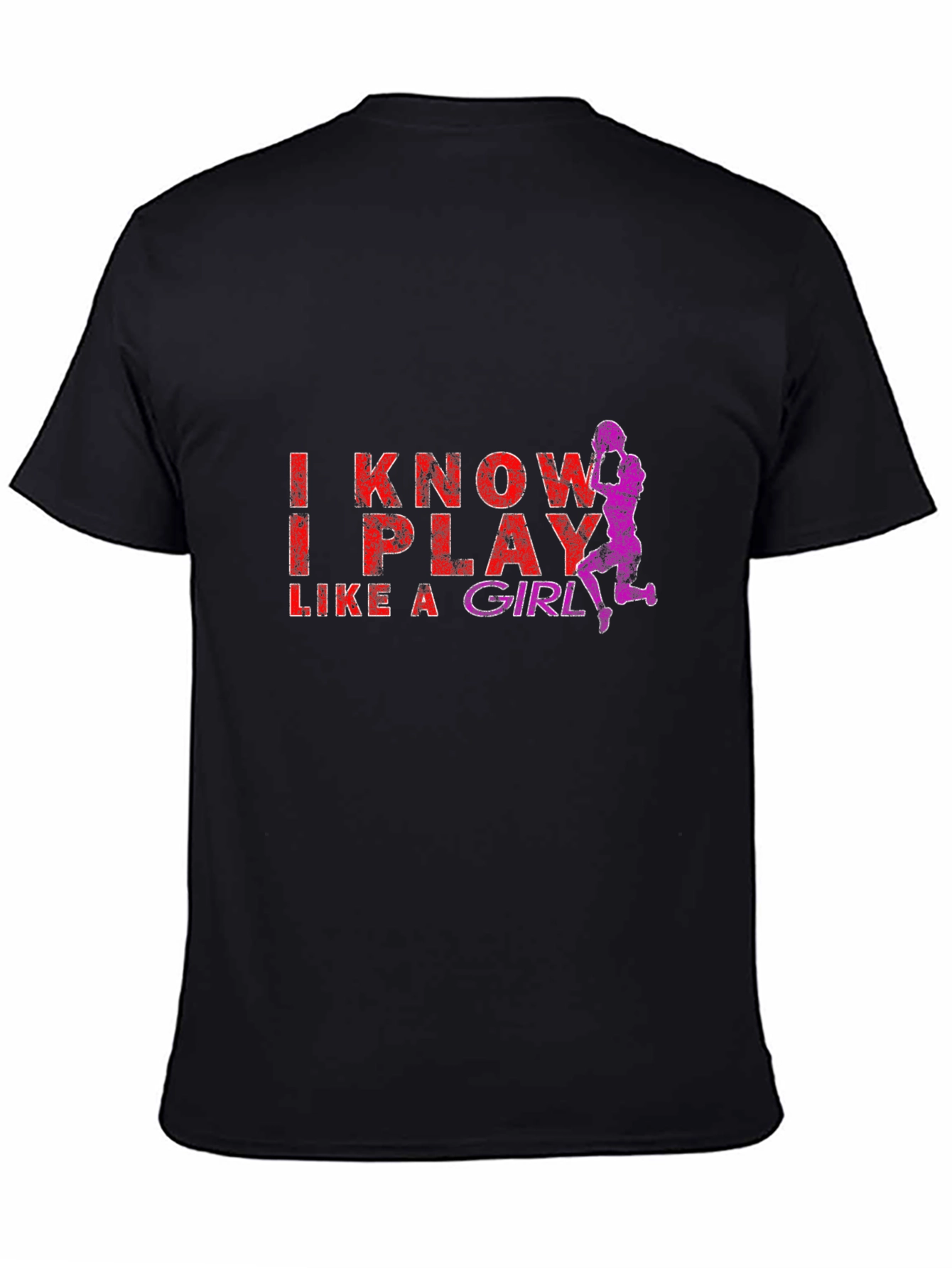 I Know I Play Like A Girl Black T-Shirt