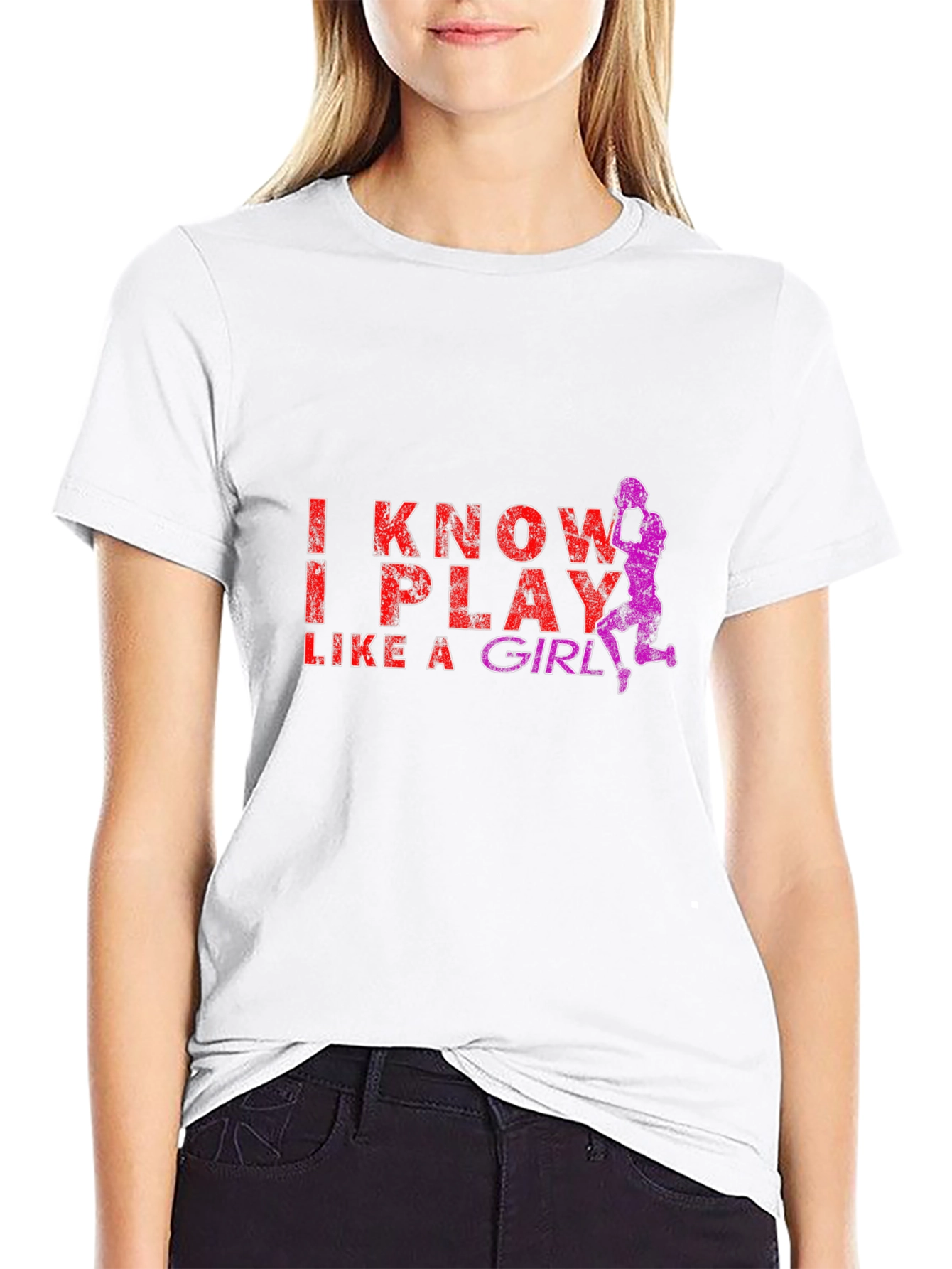 I Know I Play Like A Girl Black T-Shirt