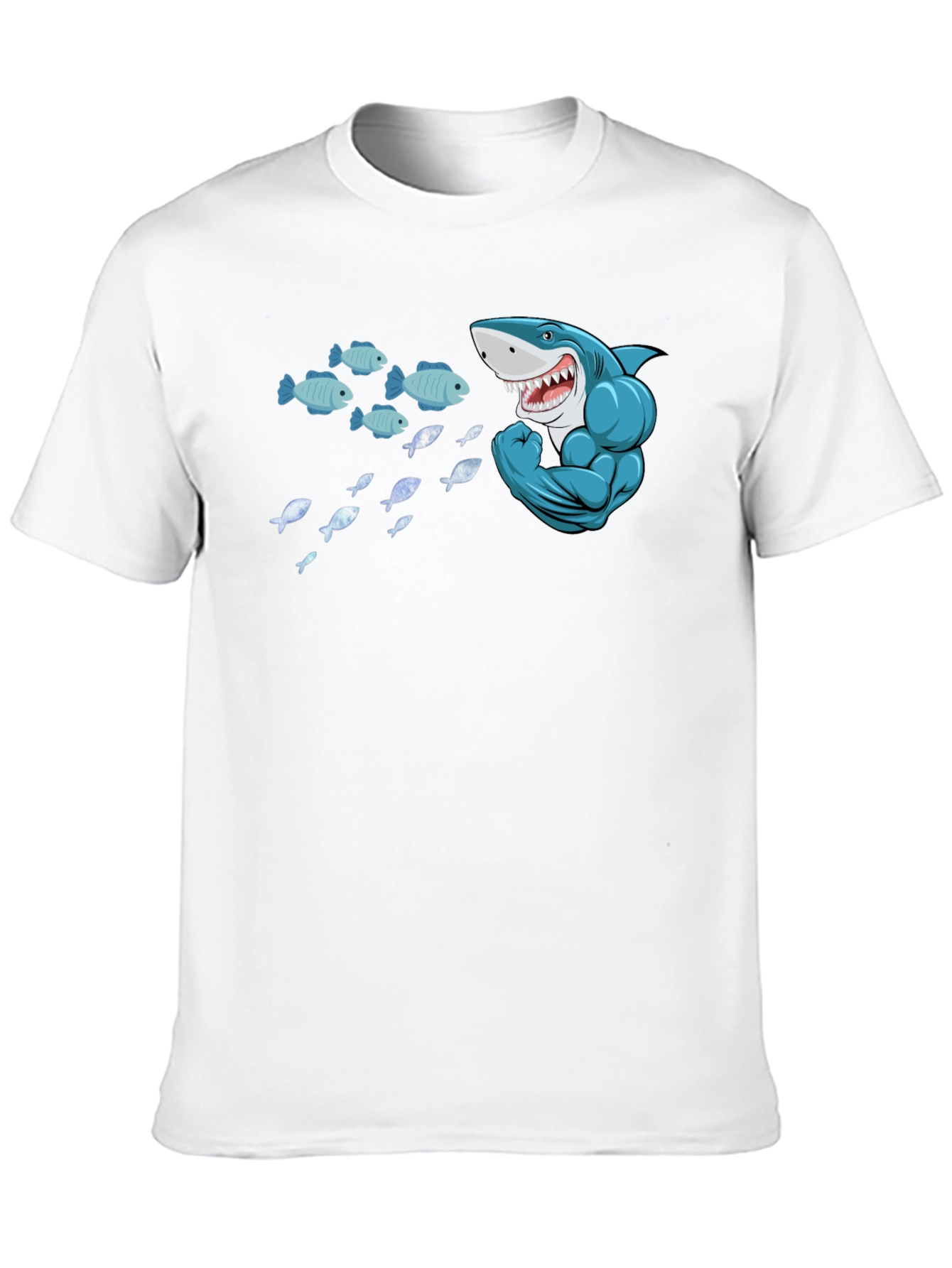 Funny Shark T-Shirt - Hungry Bodybuilder Design