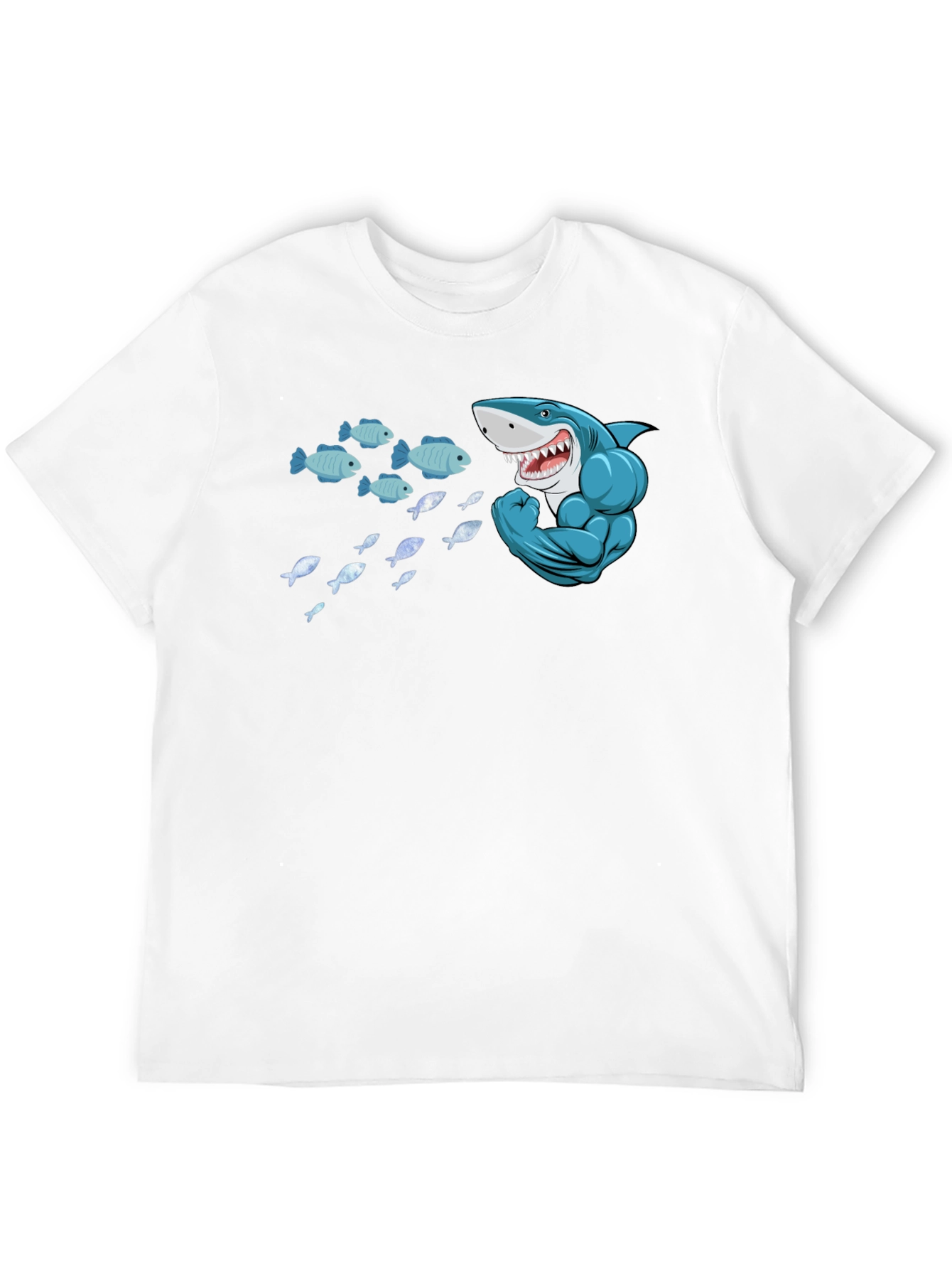 Funny Shark T-Shirt - Hungry Bodybuilder Design
