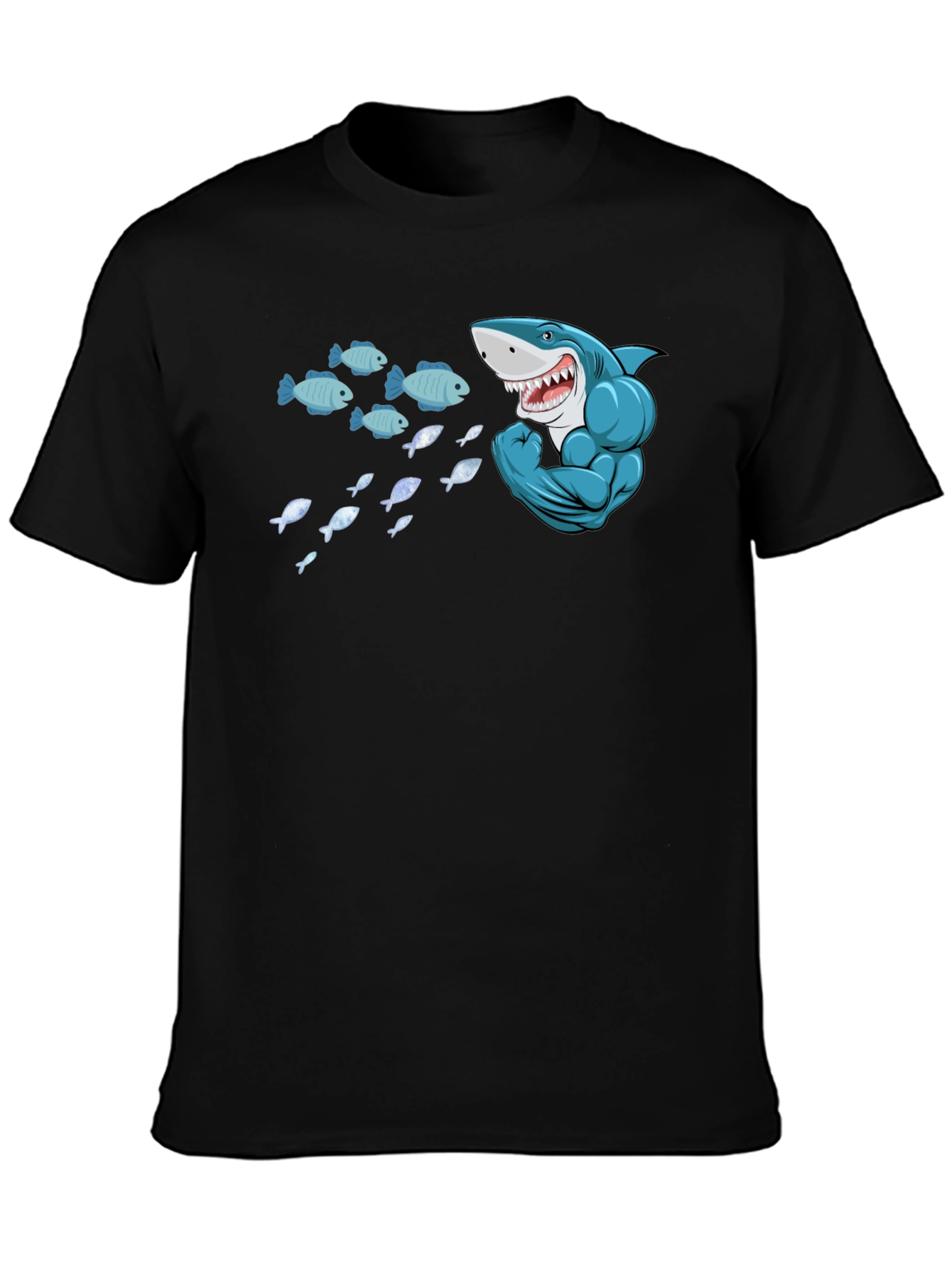 Funny Shark T-Shirt - Hungry Bodybuilder Design