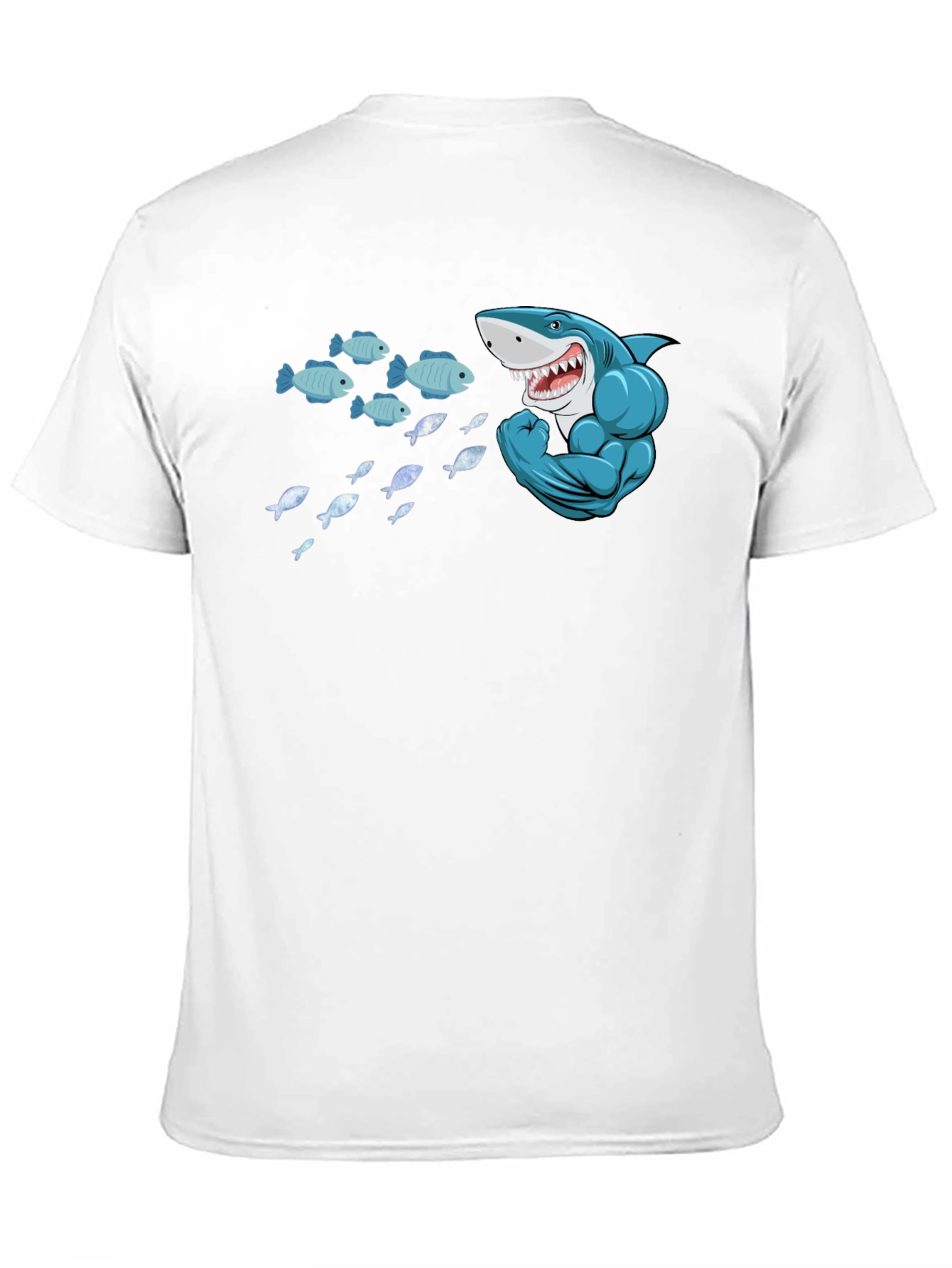 Funny Shark T-Shirt - Hungry Bodybuilder Design