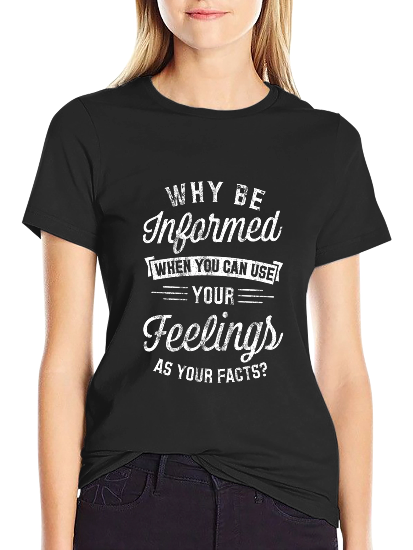 Funny Feelings as Facts Graphic Tee - Black