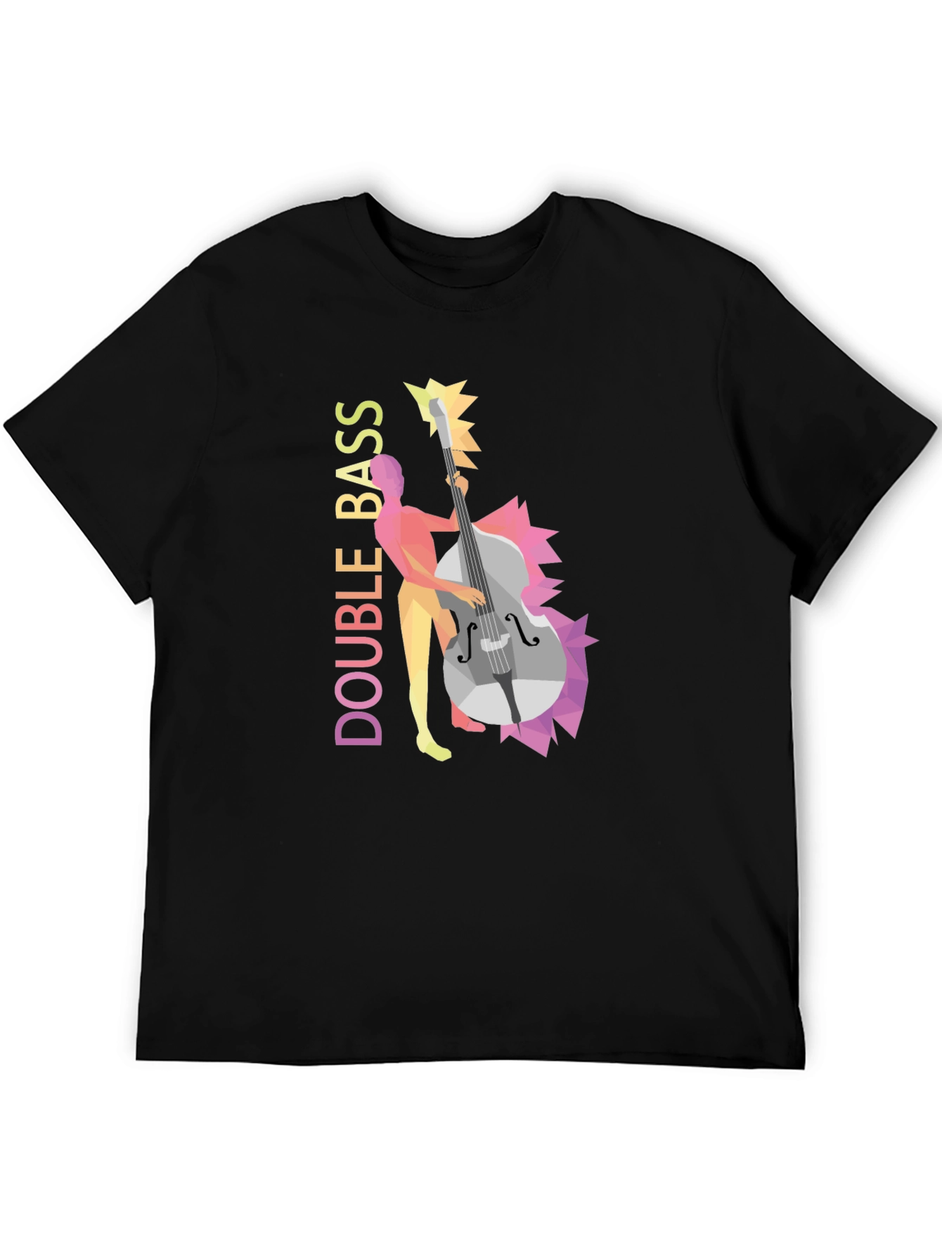Double Bass Player Graphic Tee - Black T-Shirt