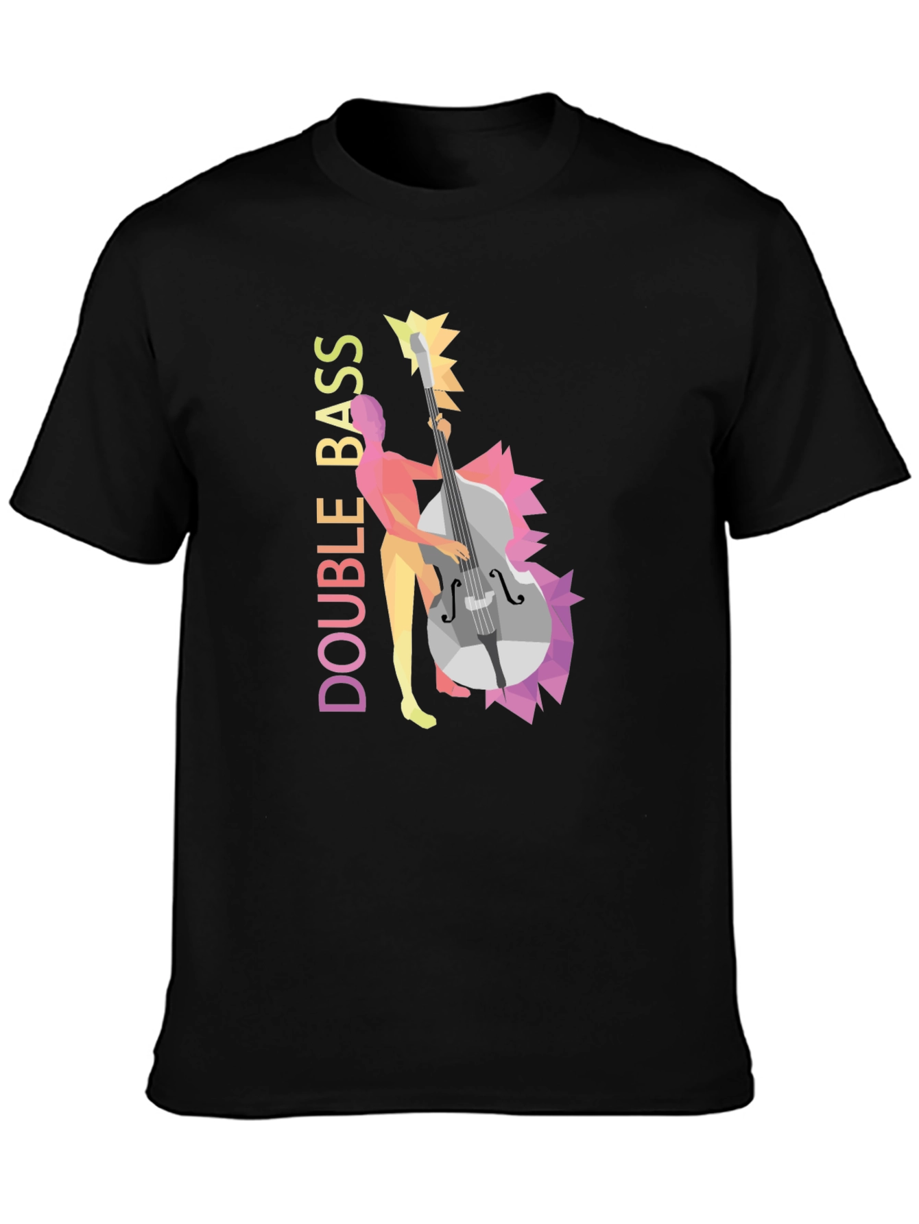 Double Bass Player Graphic Tee - Black T-Shirt