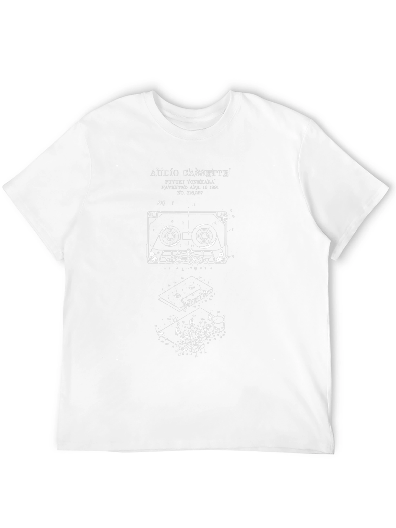 Audio Cassette Patent Black T-Shirt