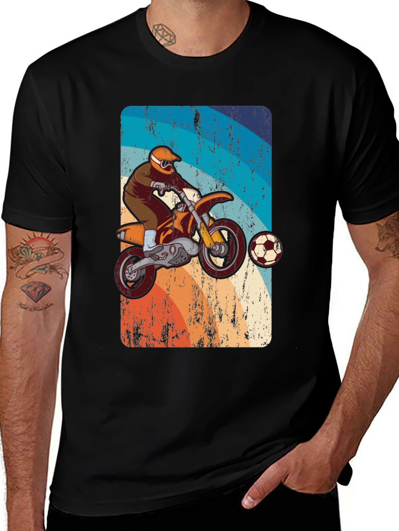 Motocross Soccer T-Shirt - Retro Style Tee