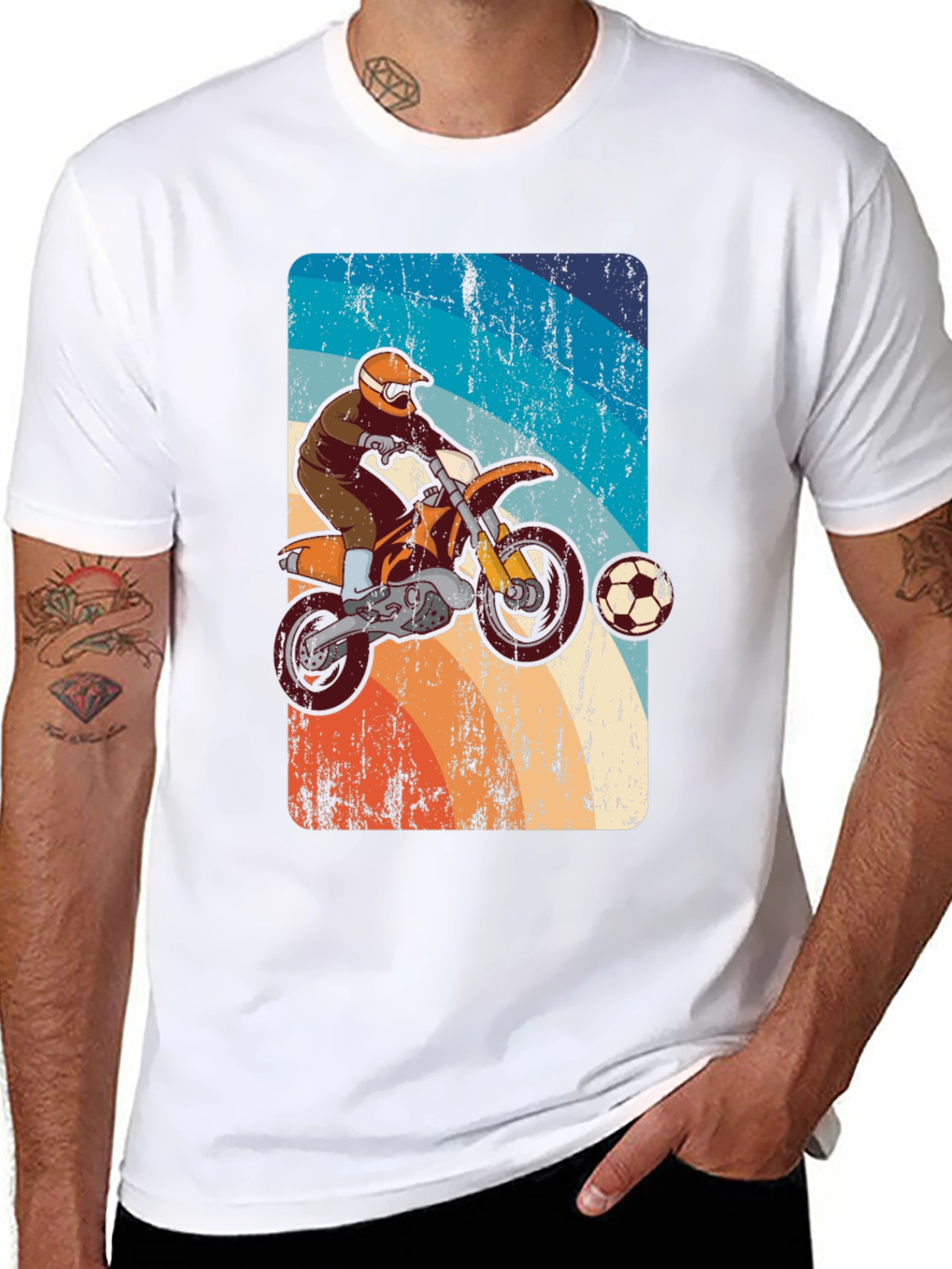 Motocross Soccer T-Shirt - Retro Style Tee