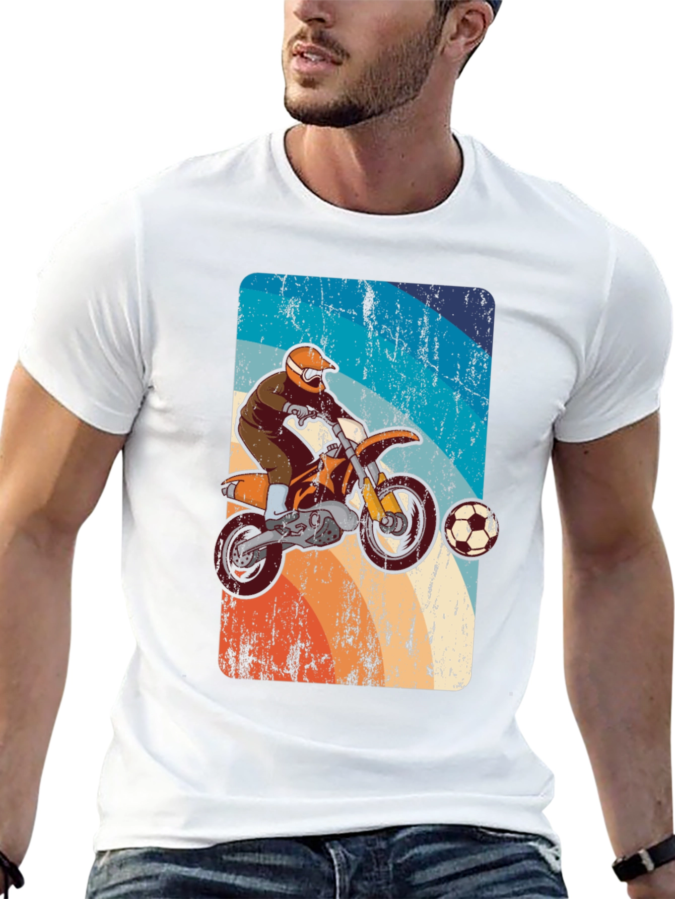 Motocross Soccer T-Shirt - Retro Style Tee