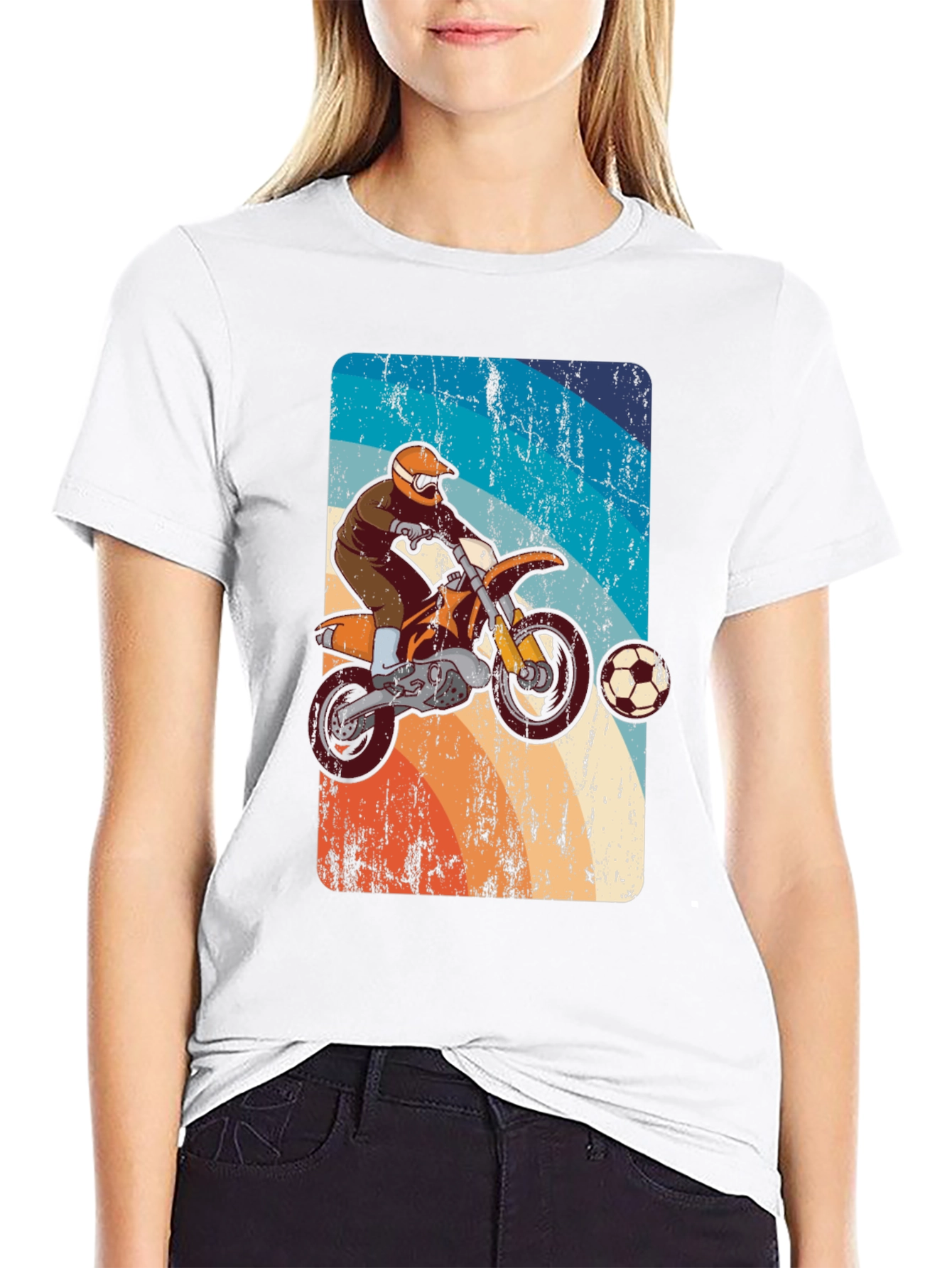 Motocross Soccer T-Shirt - Retro Style Tee