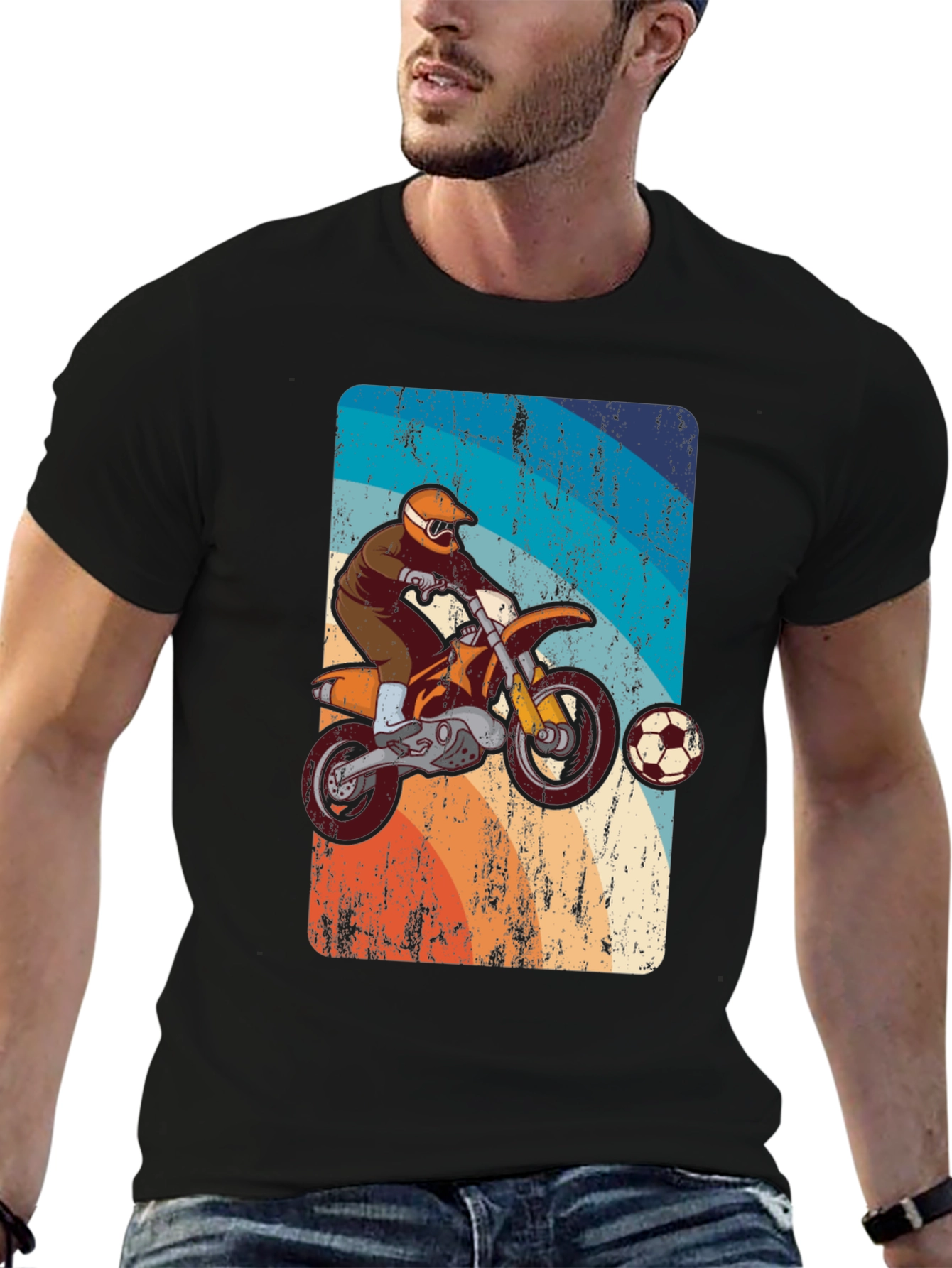 Motocross Soccer T-Shirt - Retro Style Tee