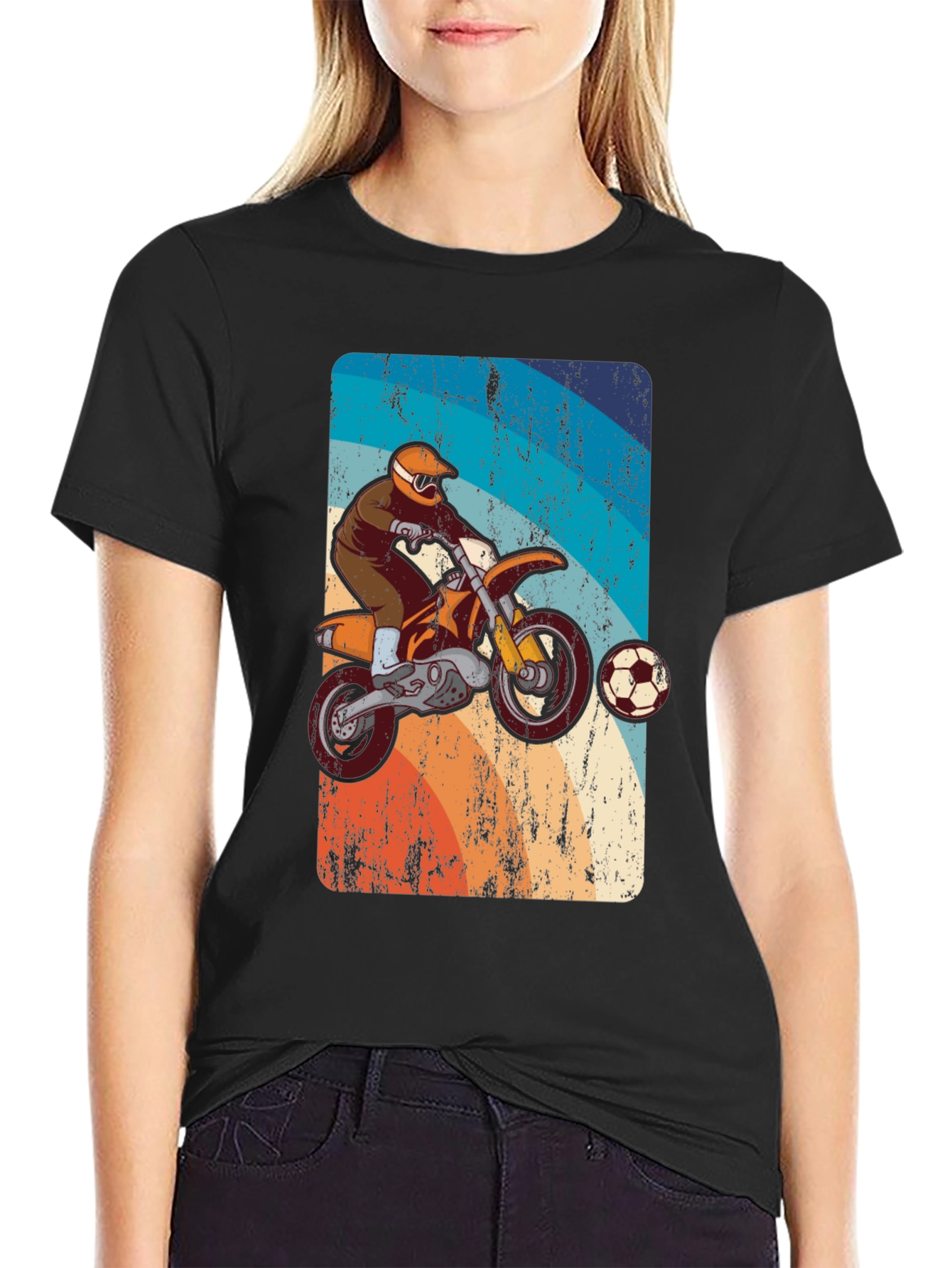 Motocross Soccer T-Shirt - Retro Style Tee