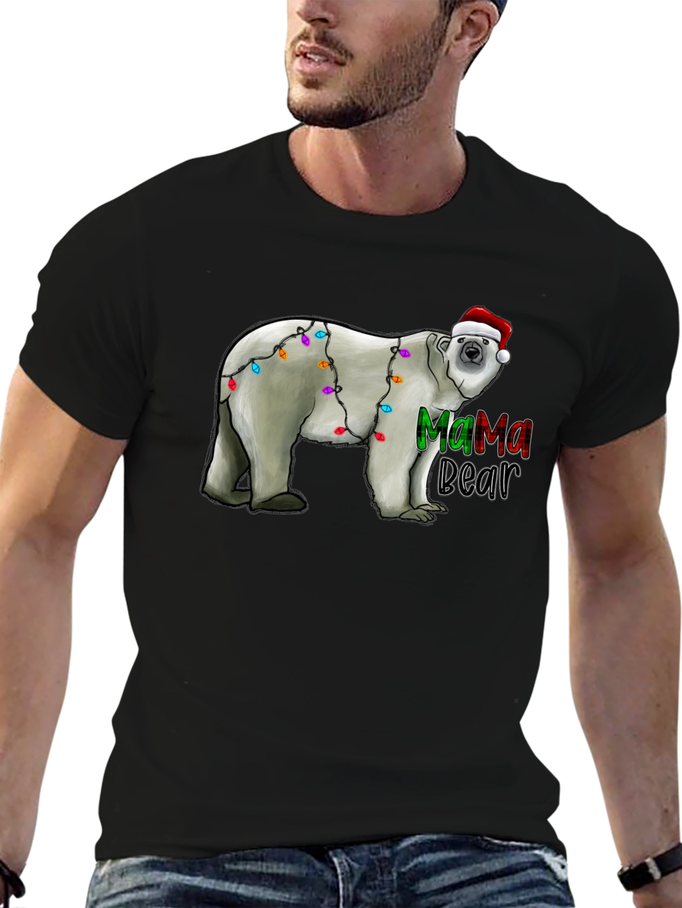 Mama Bear Christmas Lights T-Shirt