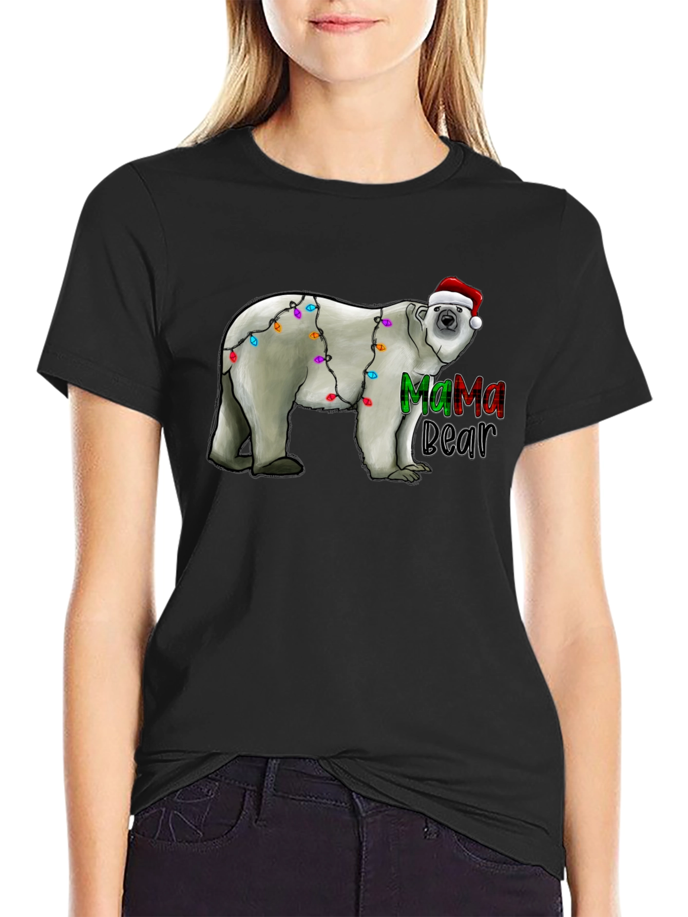 Mama Bear Christmas Lights T-Shirt
