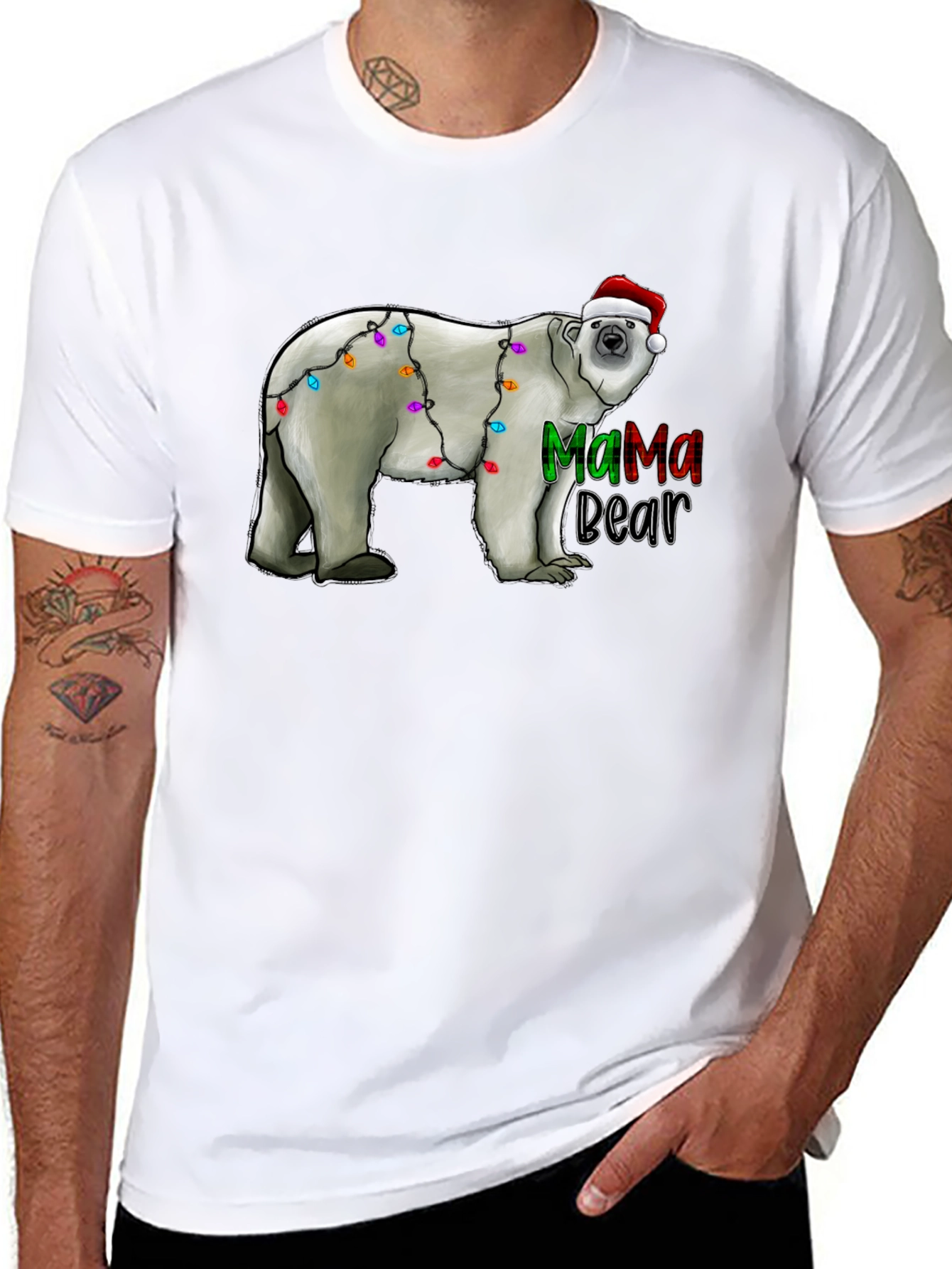 Mama Bear Christmas Lights T-Shirt