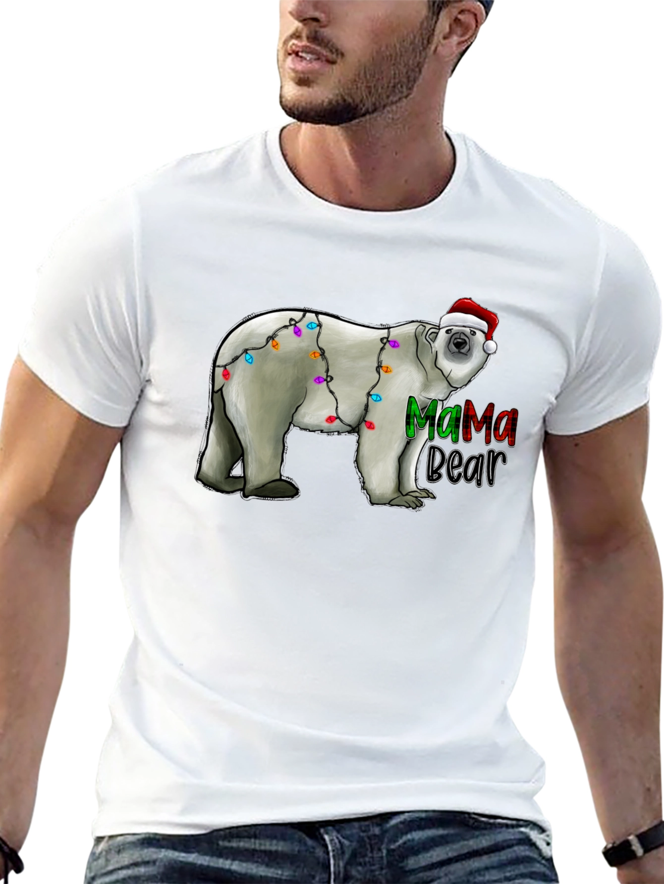 Mama Bear Christmas Lights T-Shirt