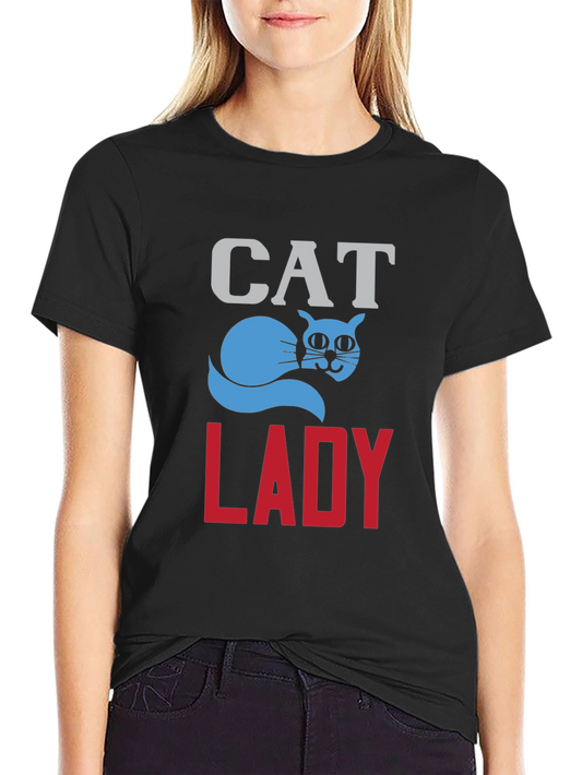 Cat Lady Graphic Tee - Stylish Novelty T-Shirt