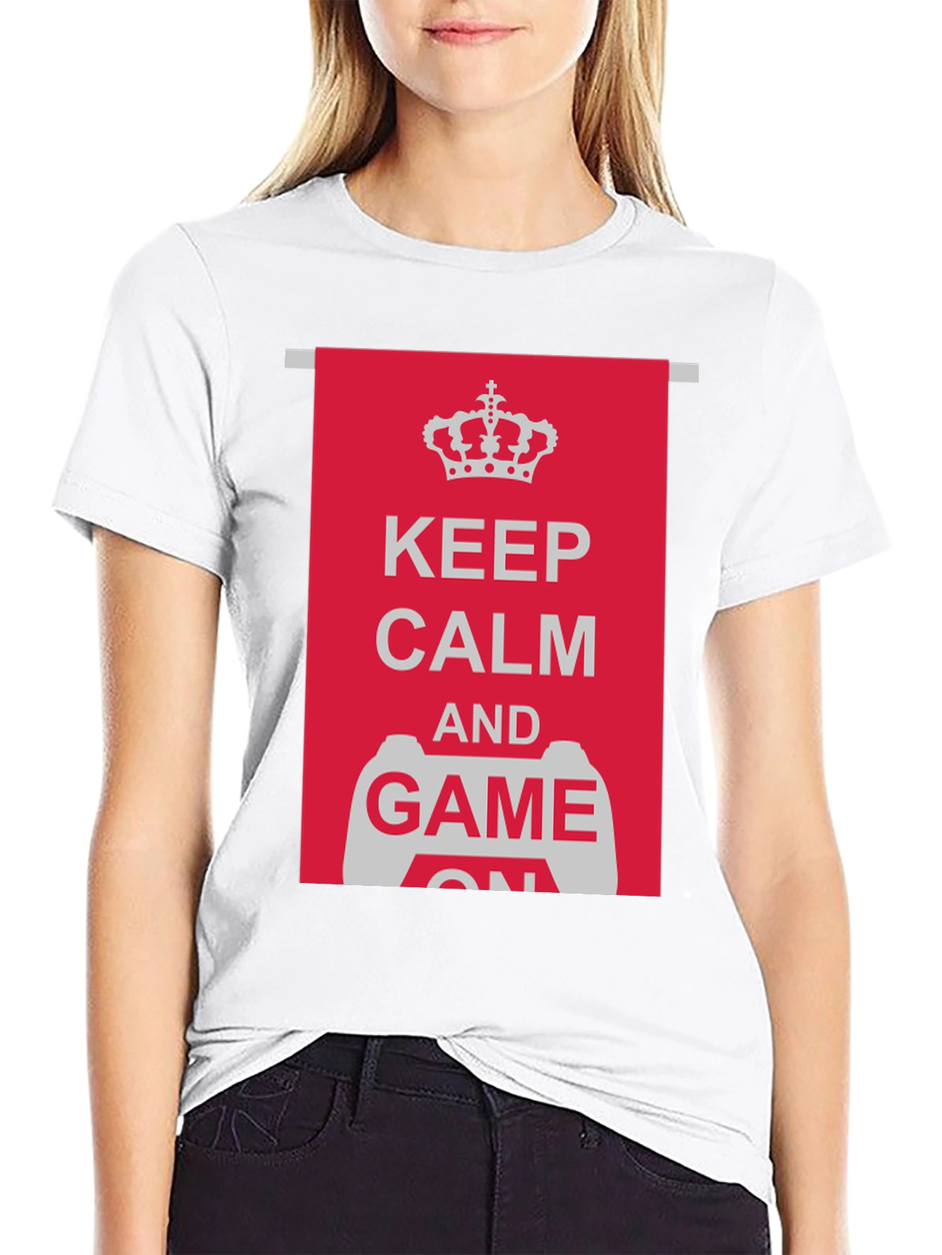 Keep Calm and Game On Black T-Shirt