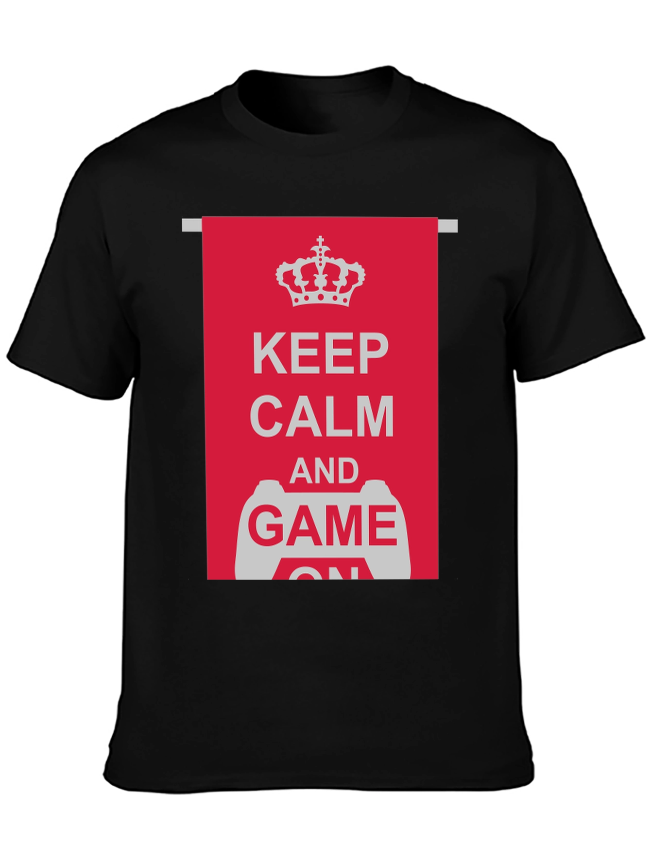 Keep Calm and Game On Black T-Shirt