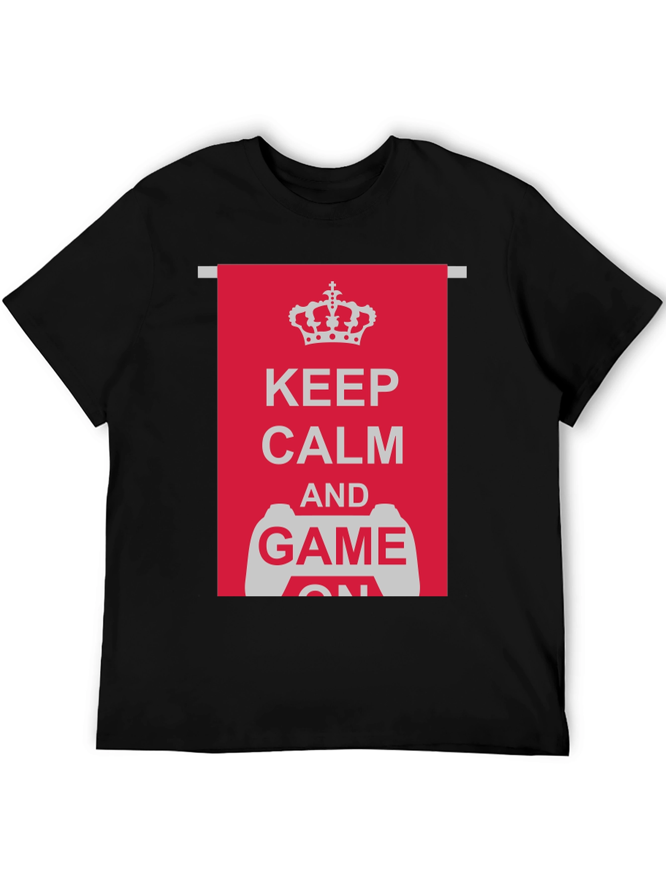 Keep Calm and Game On Black T-Shirt