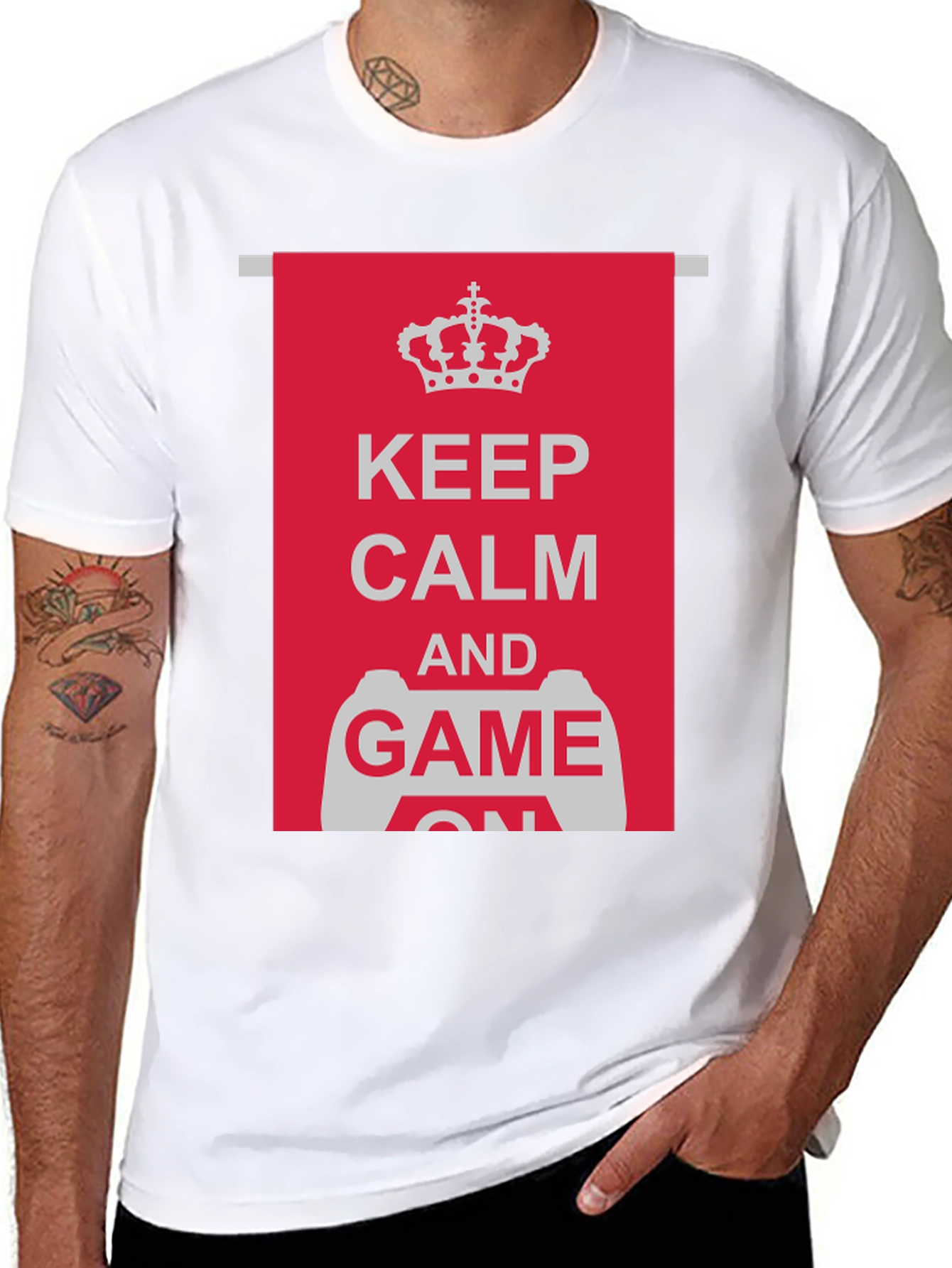 Keep Calm and Game On Black T-Shirt