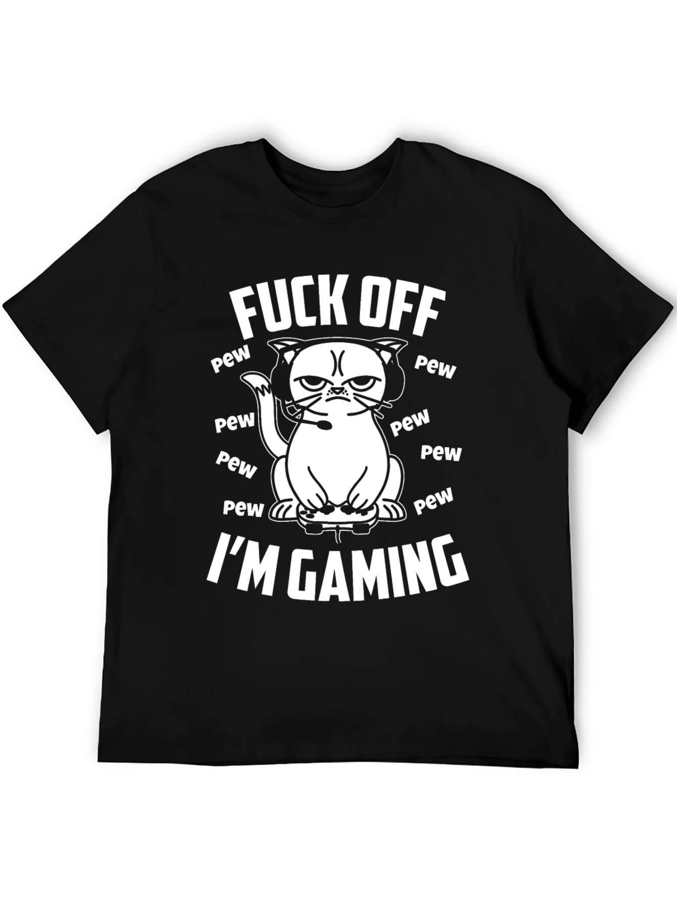Funny Gamer Cat T-Shirt - Fuck Off Im Gaming