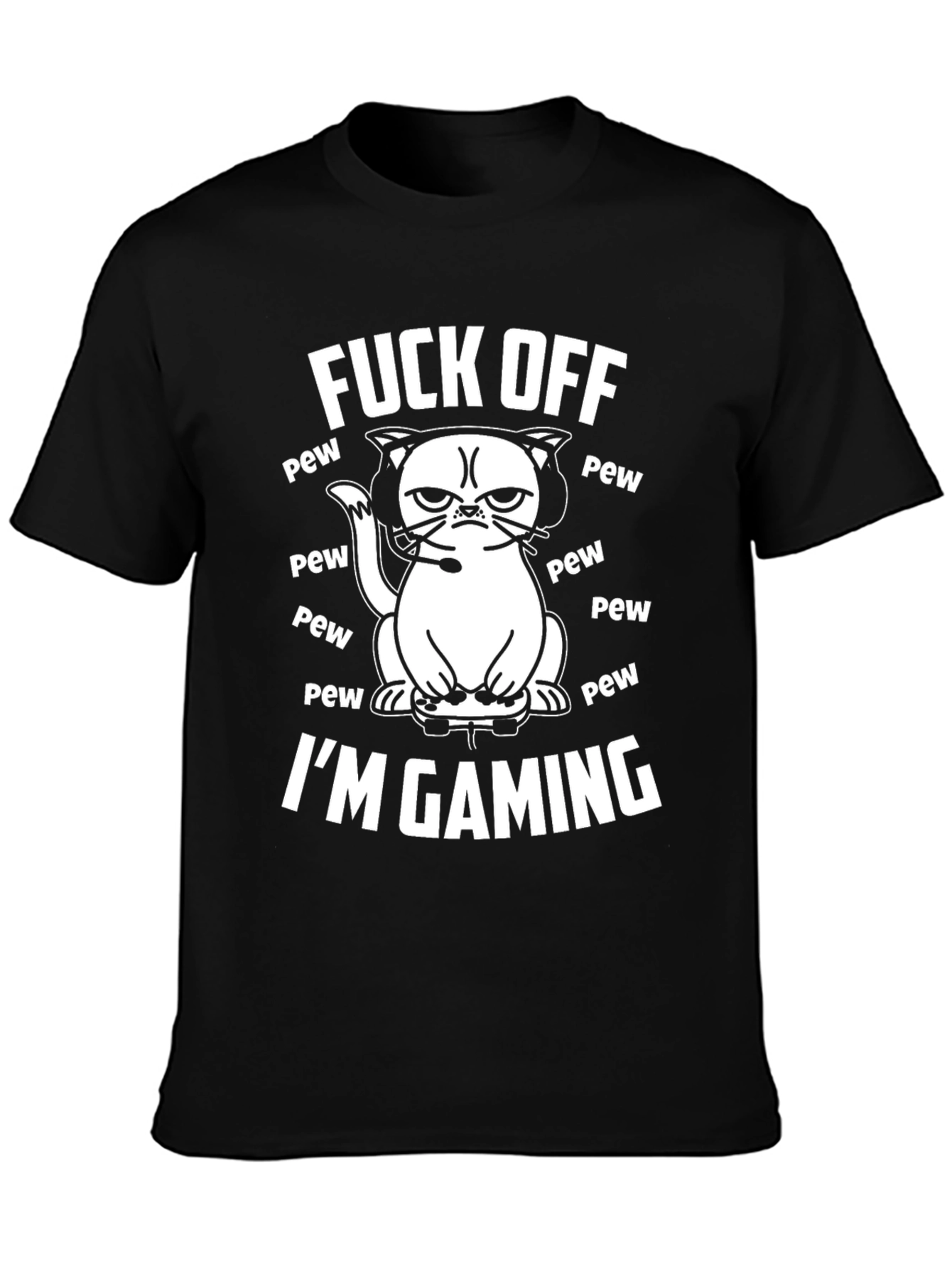 Funny Gamer Cat T-Shirt - Fuck Off Im Gaming