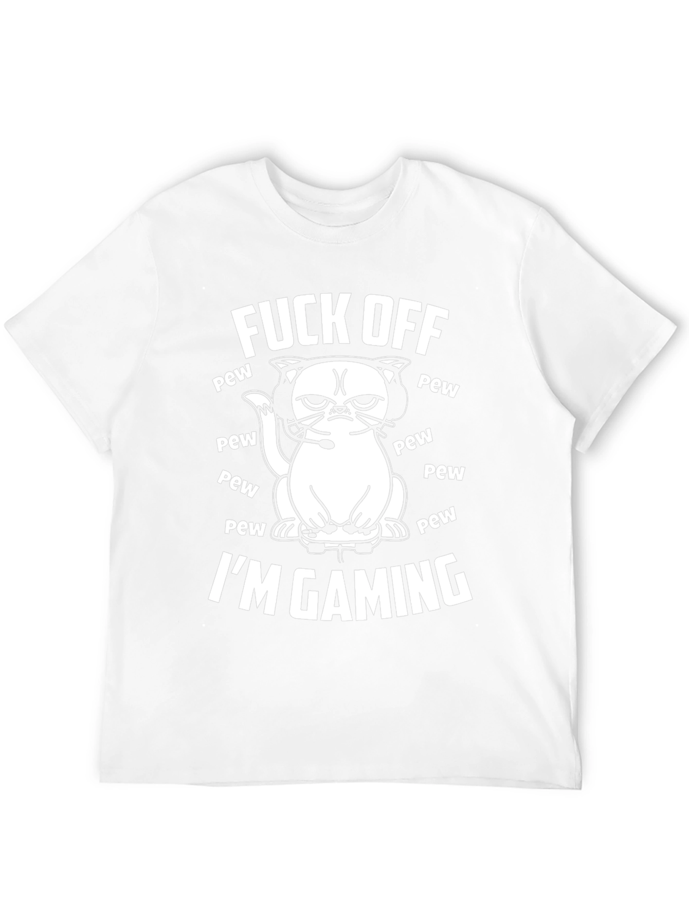 Funny Gamer Cat T-Shirt - Fuck Off Im Gaming