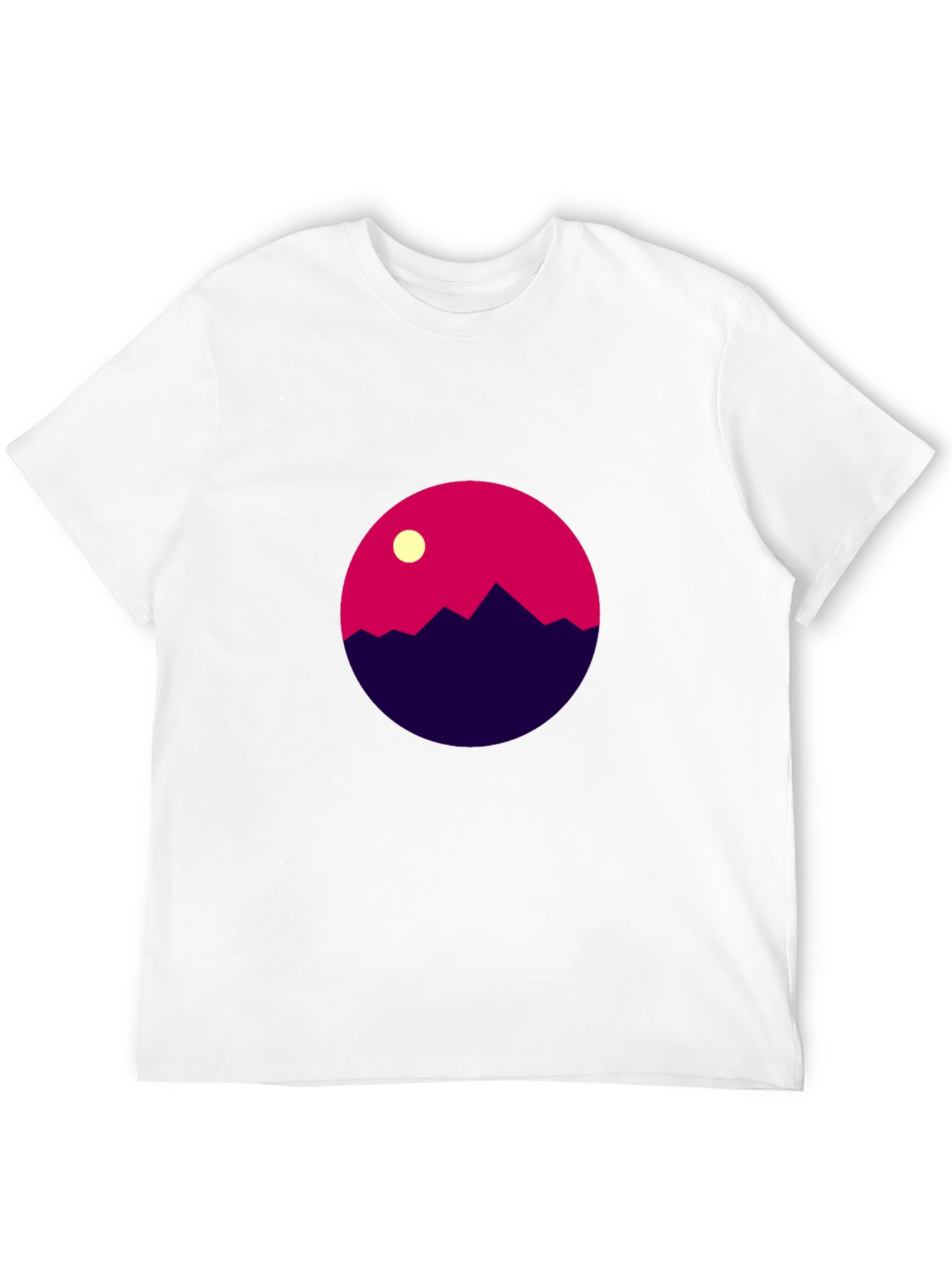 Geometric Mountain Scene Black T-Shirt