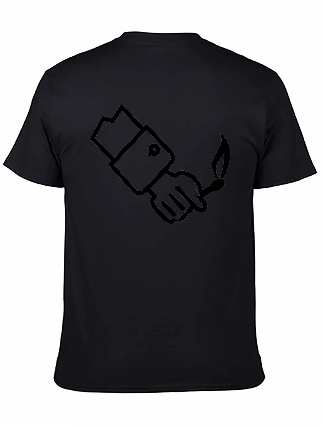 Graphic Tee: Hand Holding a Lit Match
