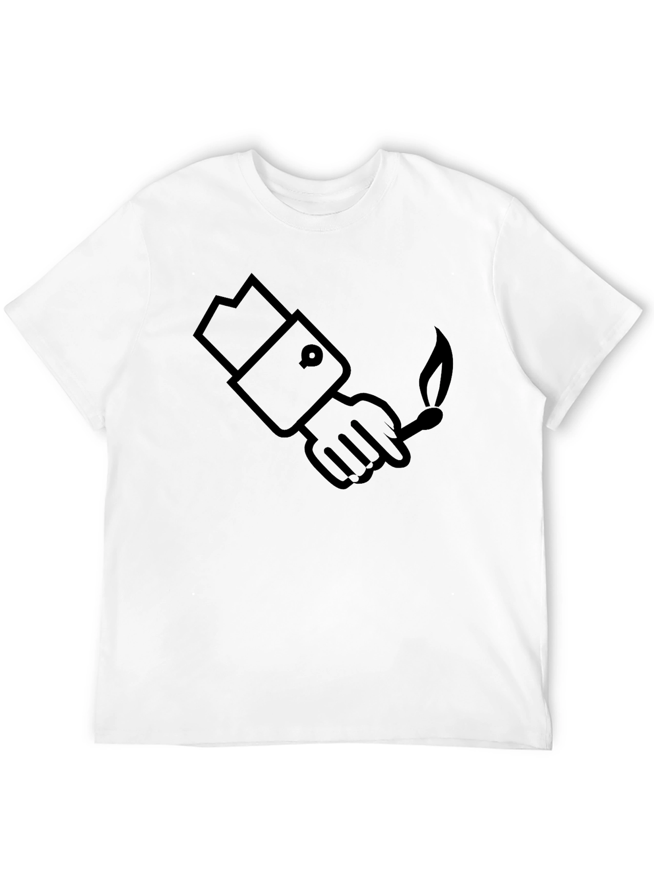 Graphic Tee: Hand Holding a Lit Match