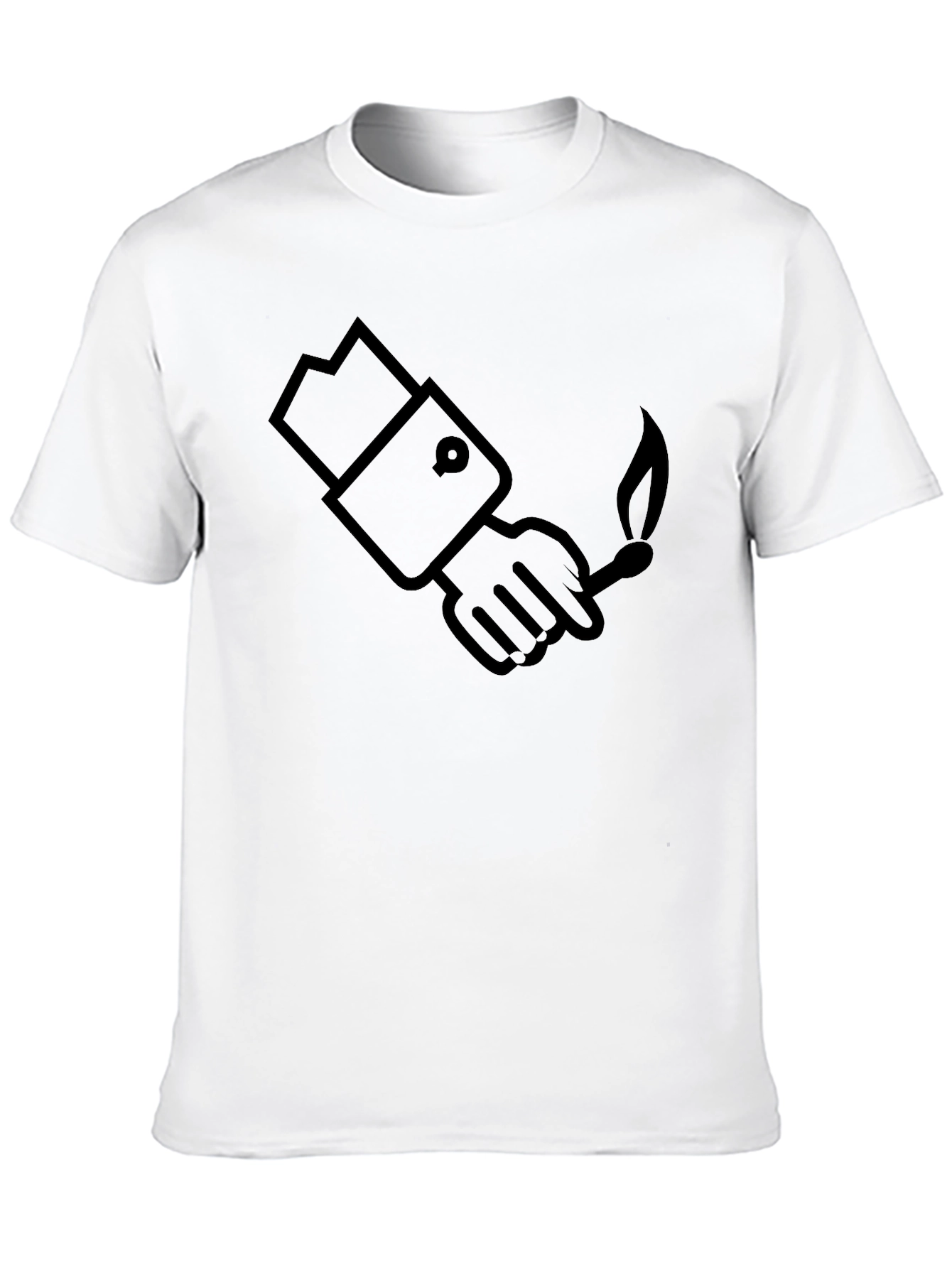 Graphic Tee: Hand Holding a Lit Match