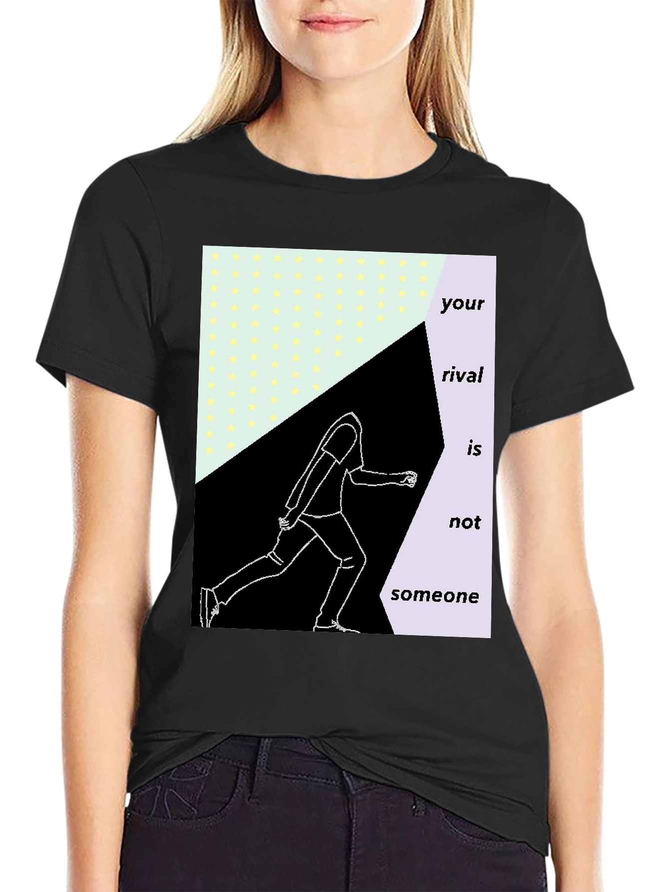 Abstract Runner Graphic Tee - Motivational Sportswear