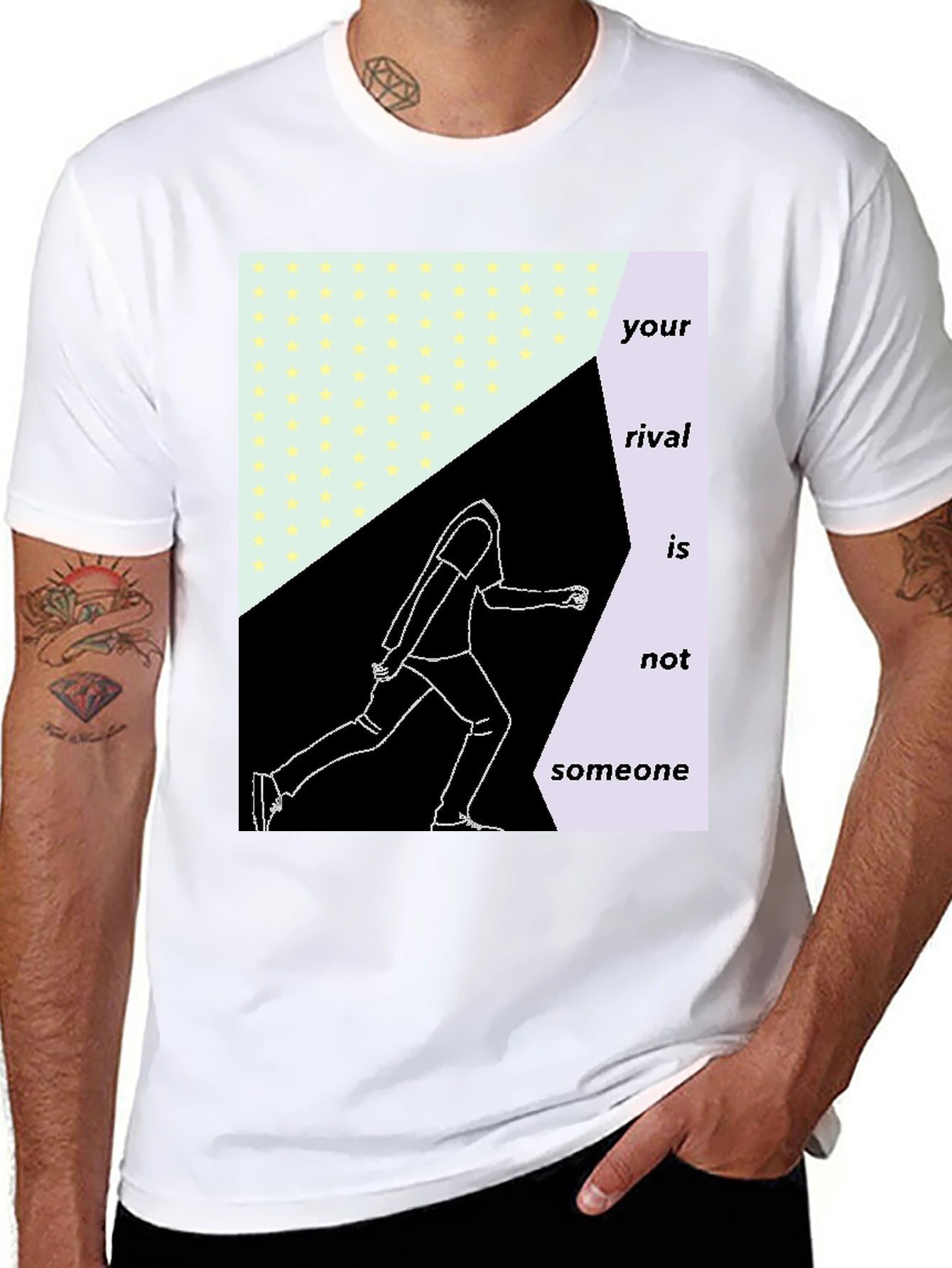 Abstract Runner Graphic Tee - Motivational Sportswear