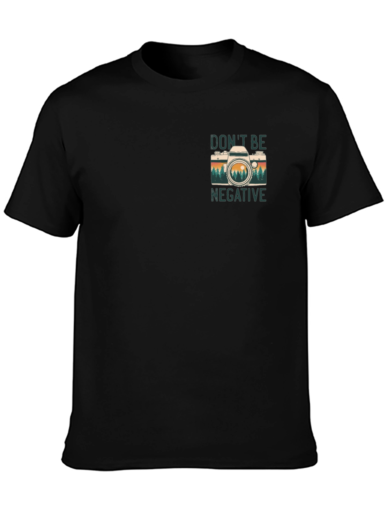 Retro Camera Graphic Tee - Dont Be Negative