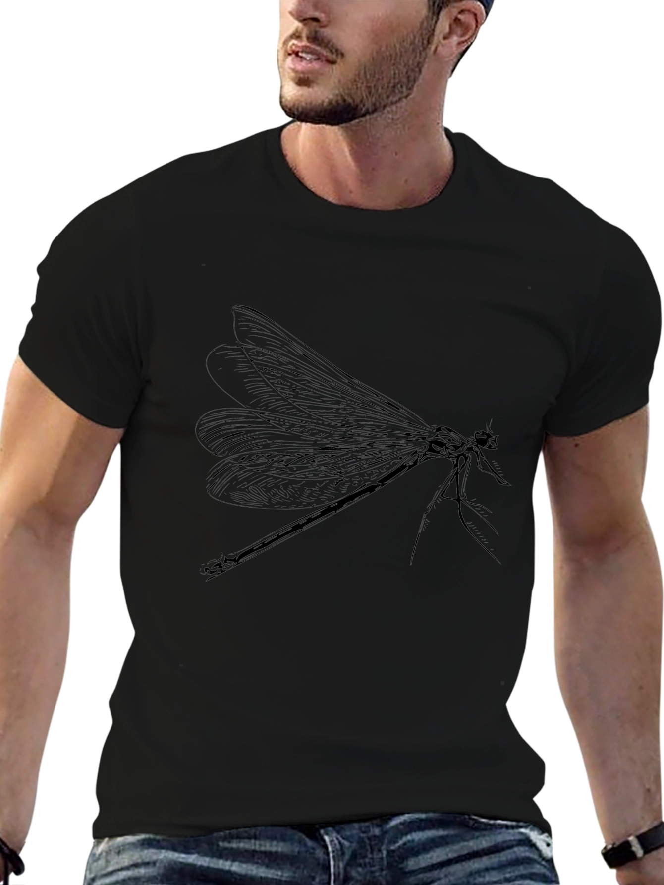 Dragonfly Graphic Black T-Shirt