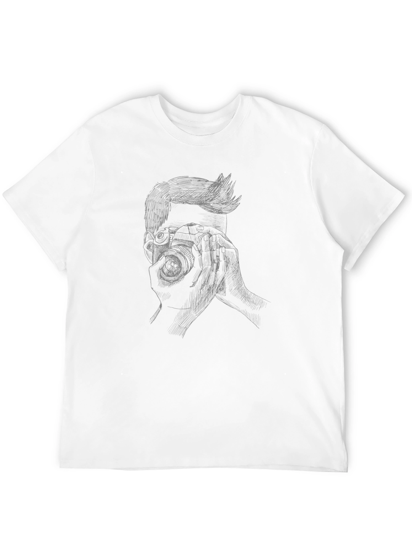 Photographer Graphic Tee - Mens Black Cotton T-Shirt