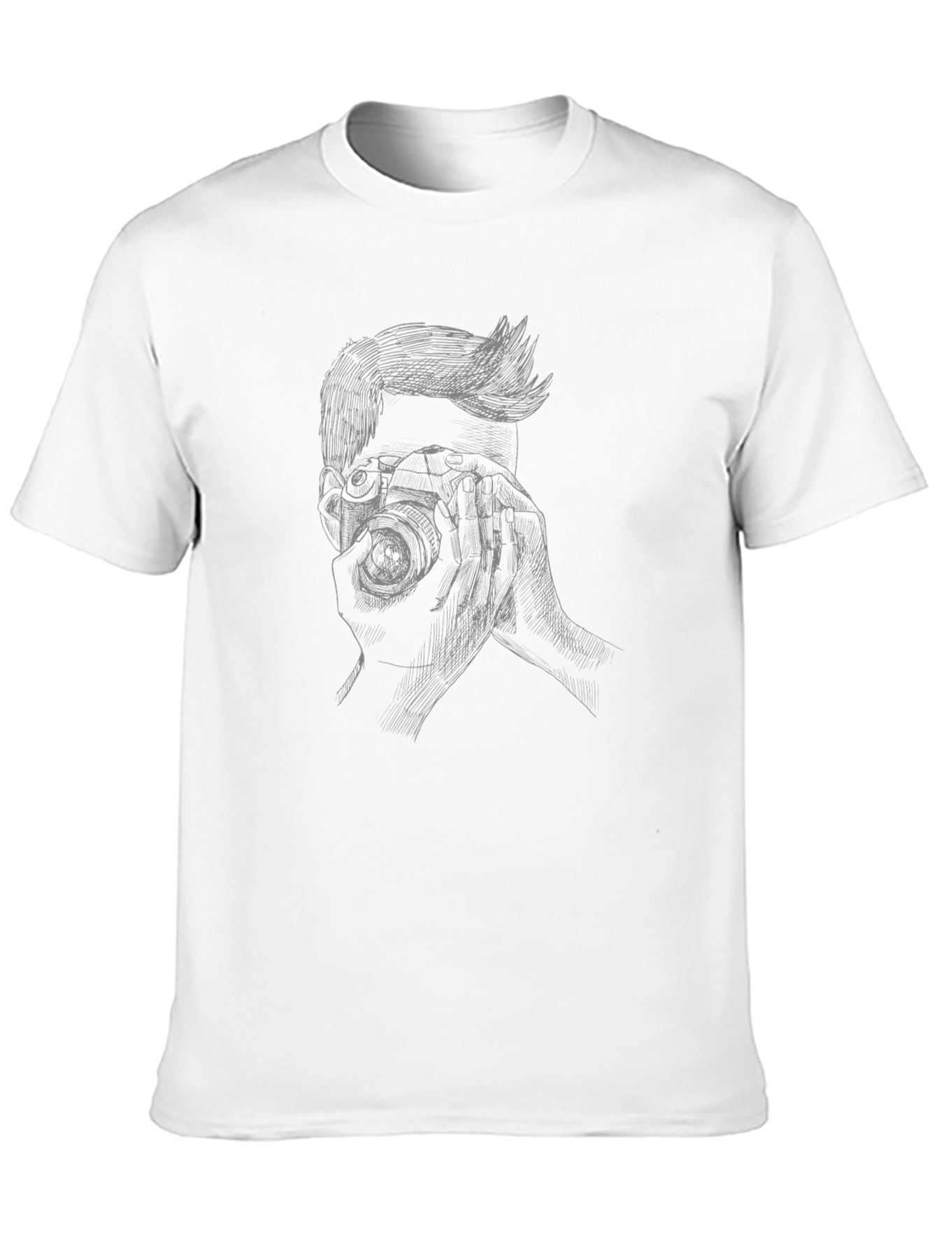 Photographer Graphic Tee - Mens Black Cotton T-Shirt