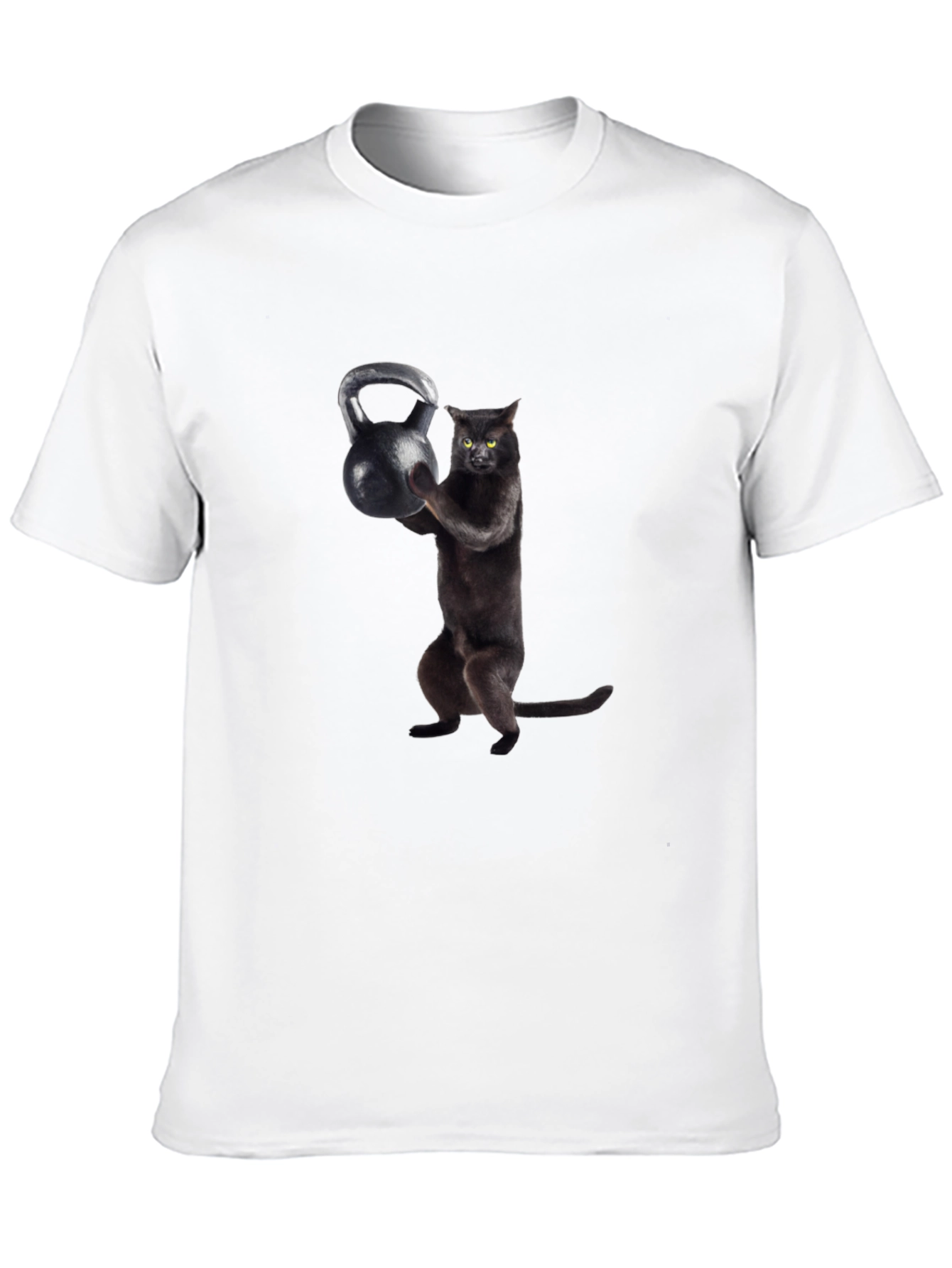 Kettlebell Cat Black T-Shirt
