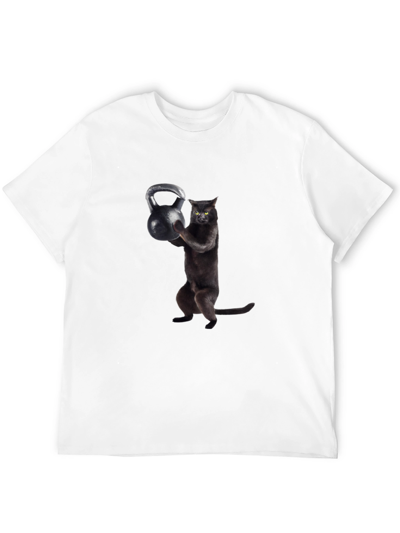 Kettlebell Cat Black T-Shirt