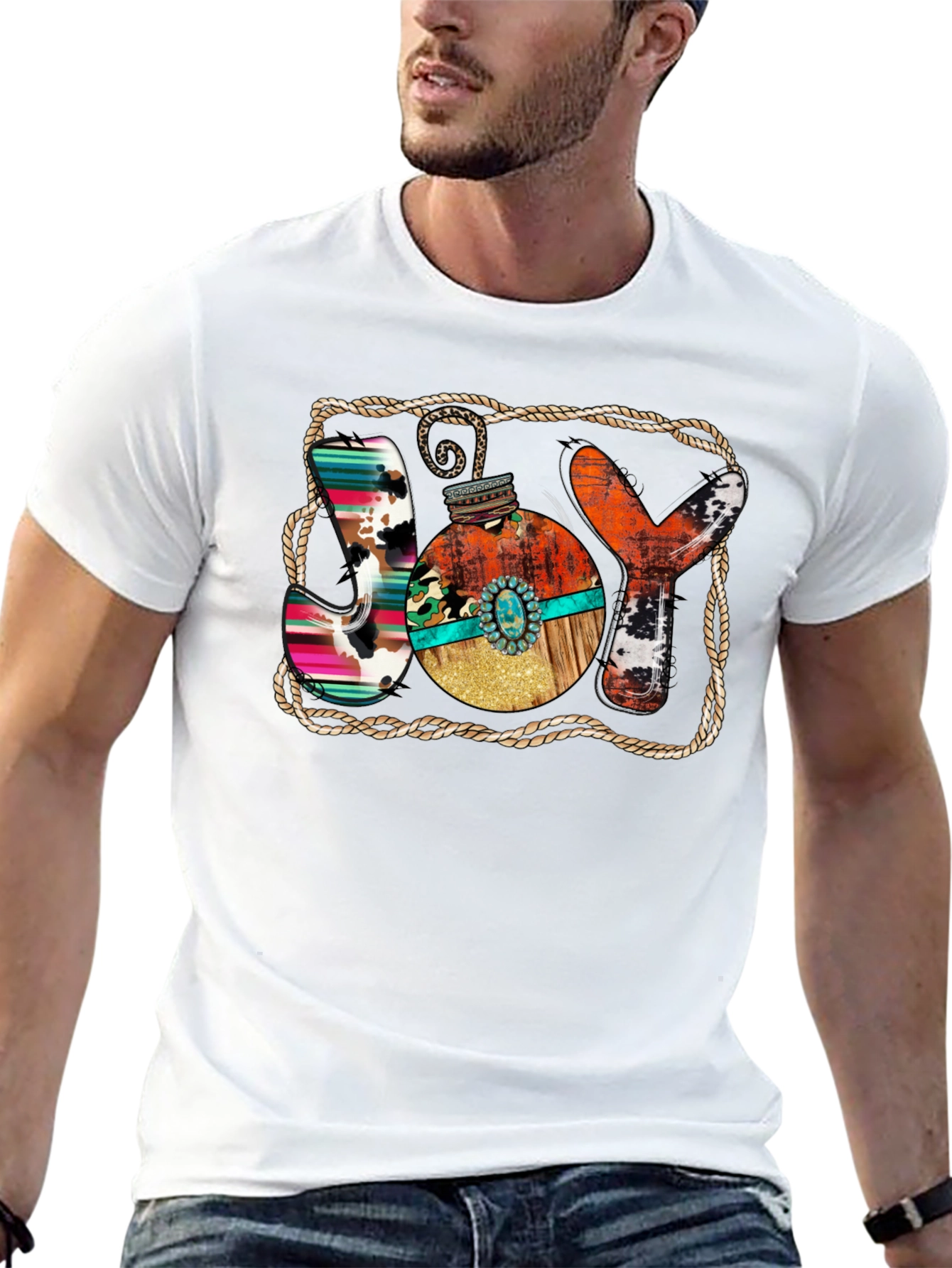 Rustic JOY Christmas Graphic Tee