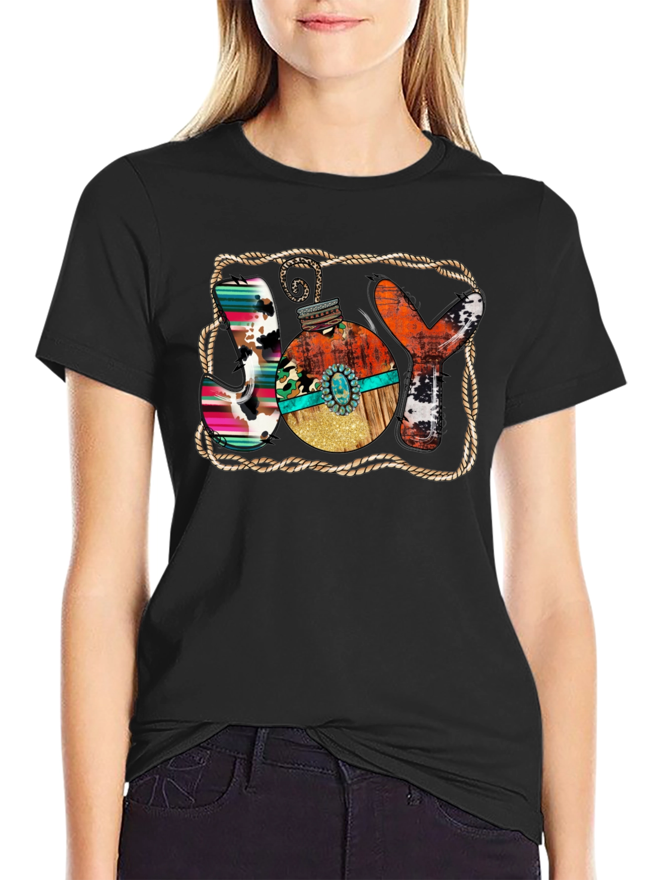 Rustic JOY Christmas Graphic Tee