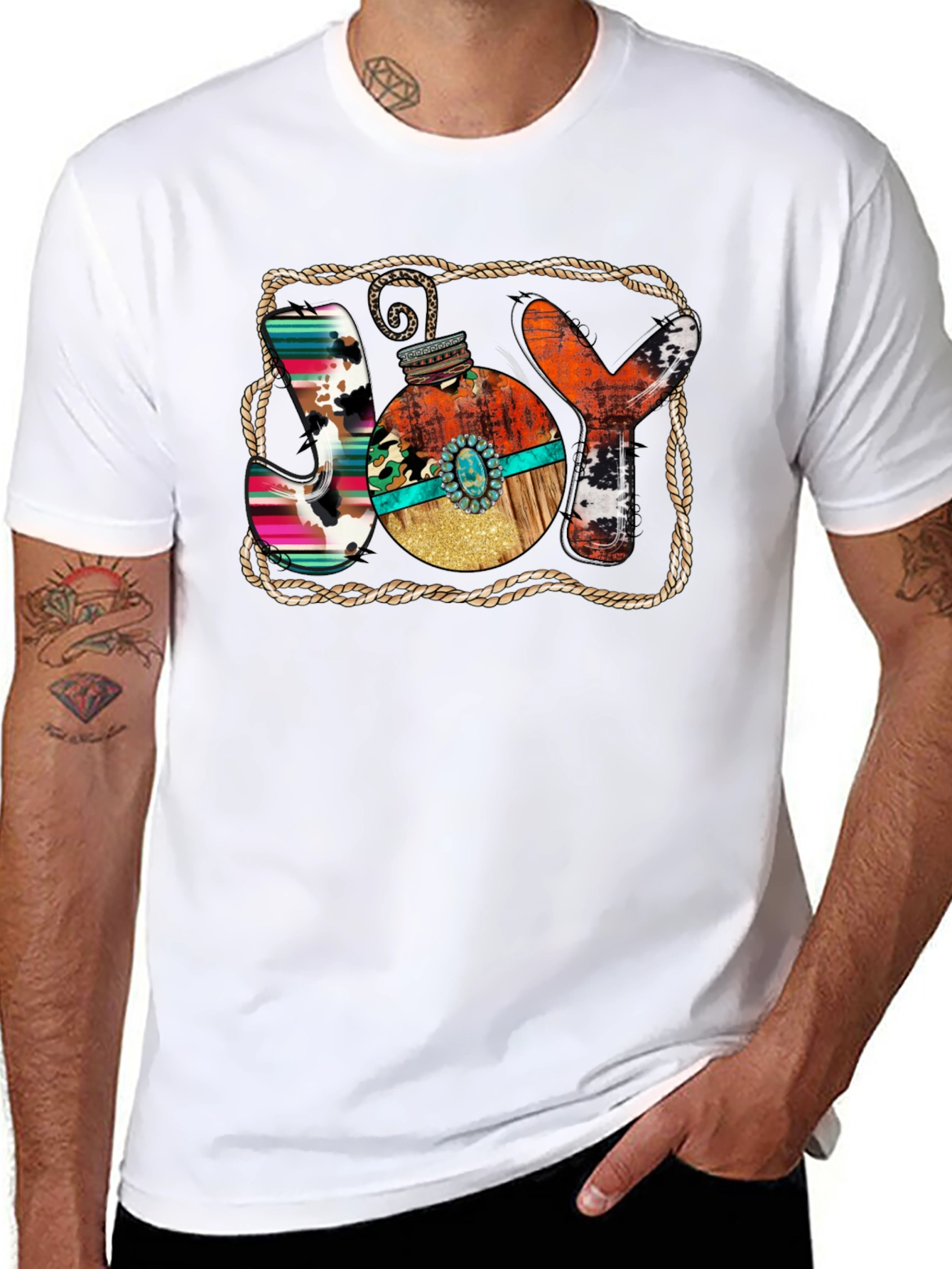 Rustic JOY Christmas Graphic Tee